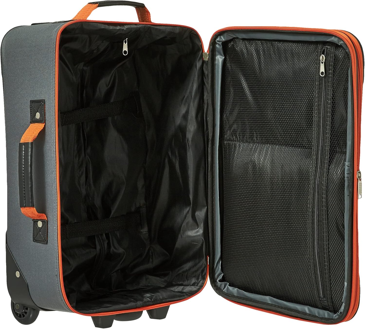 Rockland Fashion Expandable Softside Upright Luggage Set, Charcoal, 2-Piece (14\/19) - Image 5
