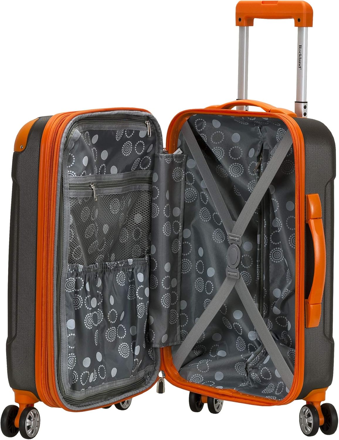 Rockland London Hardside Spinner Wheel Luggage, Charcoal, Carry-On 20-Inch - Image 8