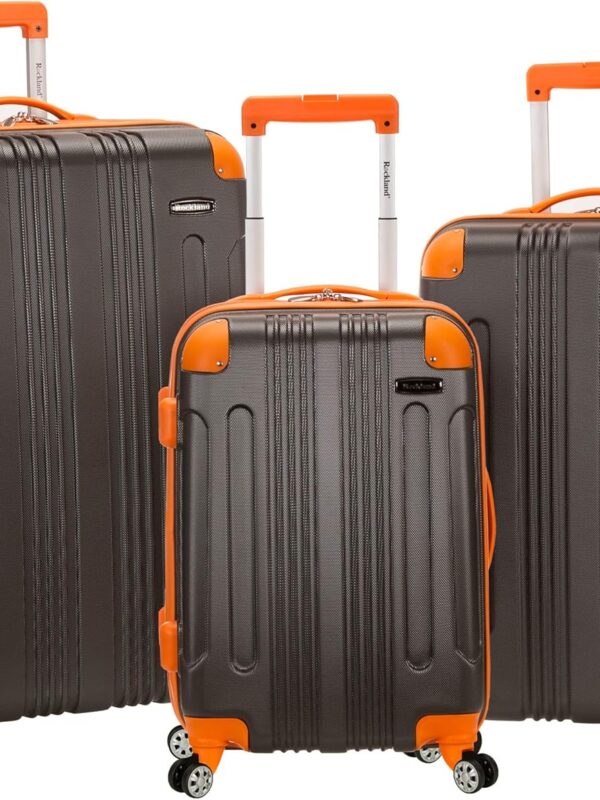 Rockland London Hardside Spinner Wheel Luggage, Charcoal, Carry-On 20-Inch