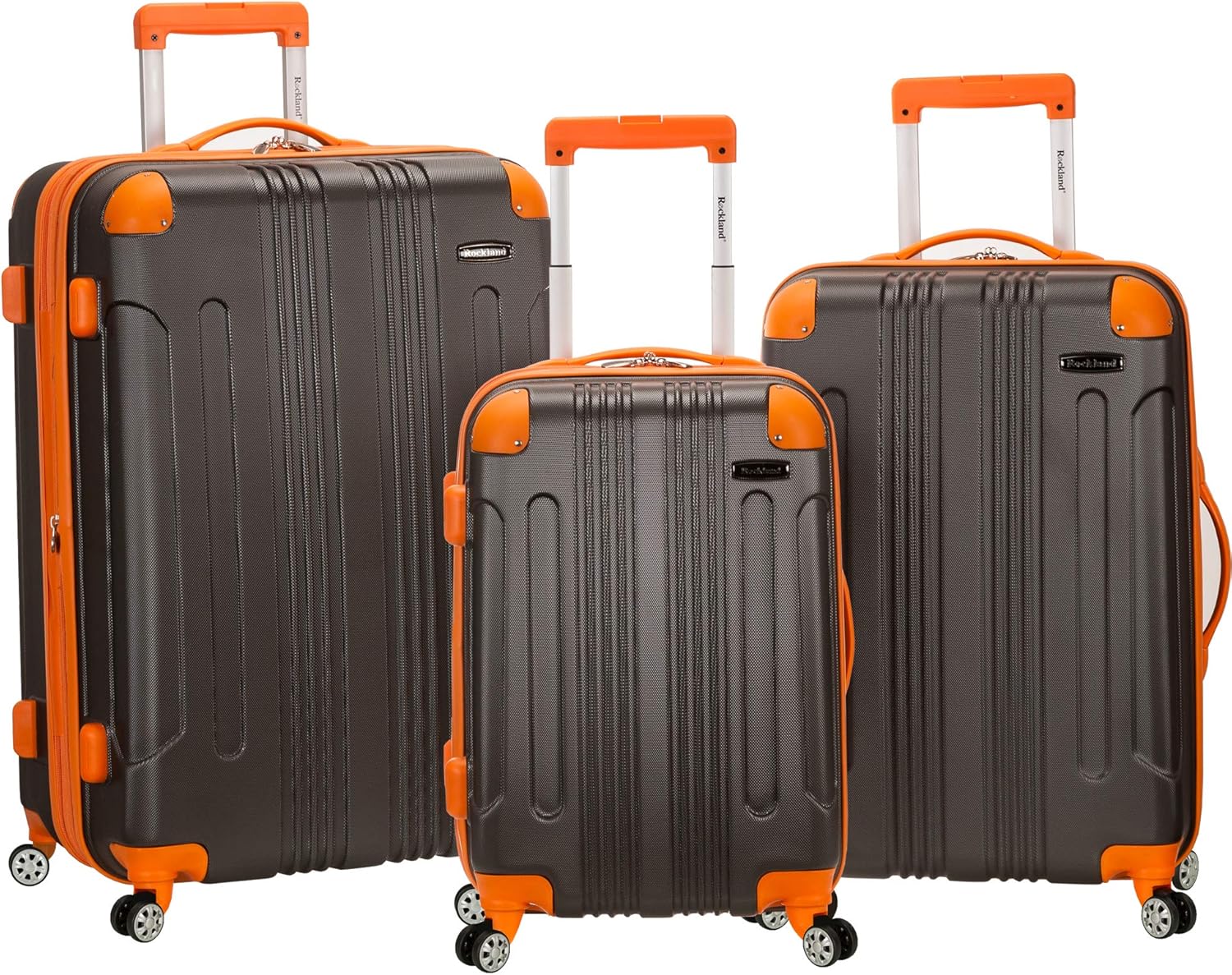 Rockland London Hardside Spinner Wheel Luggage, Charcoal, Carry-On 20-Inch
