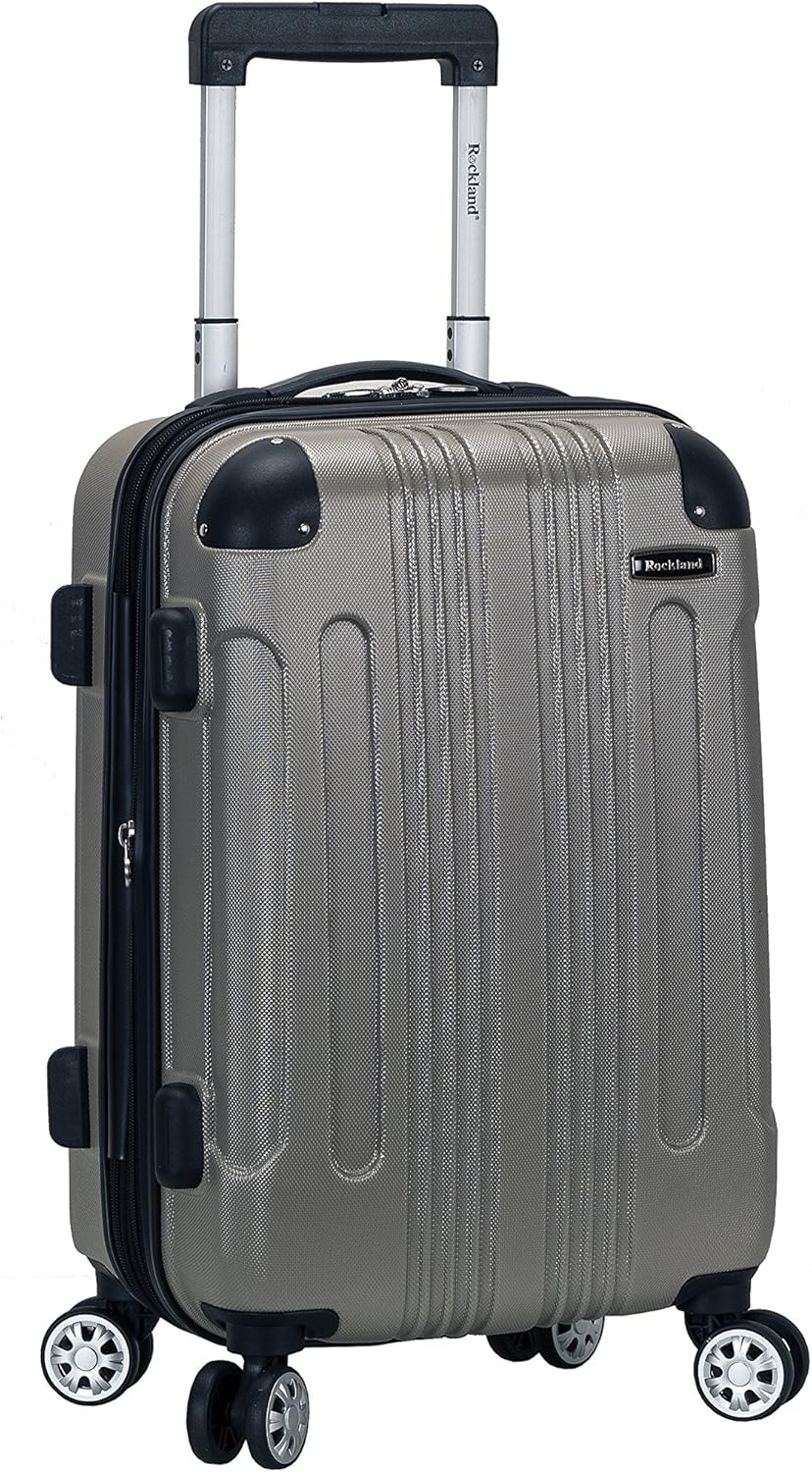 Rockland London Hardside Spinner Wheel Luggage, Charcoal, Carry-On 20-Inch - Image 17