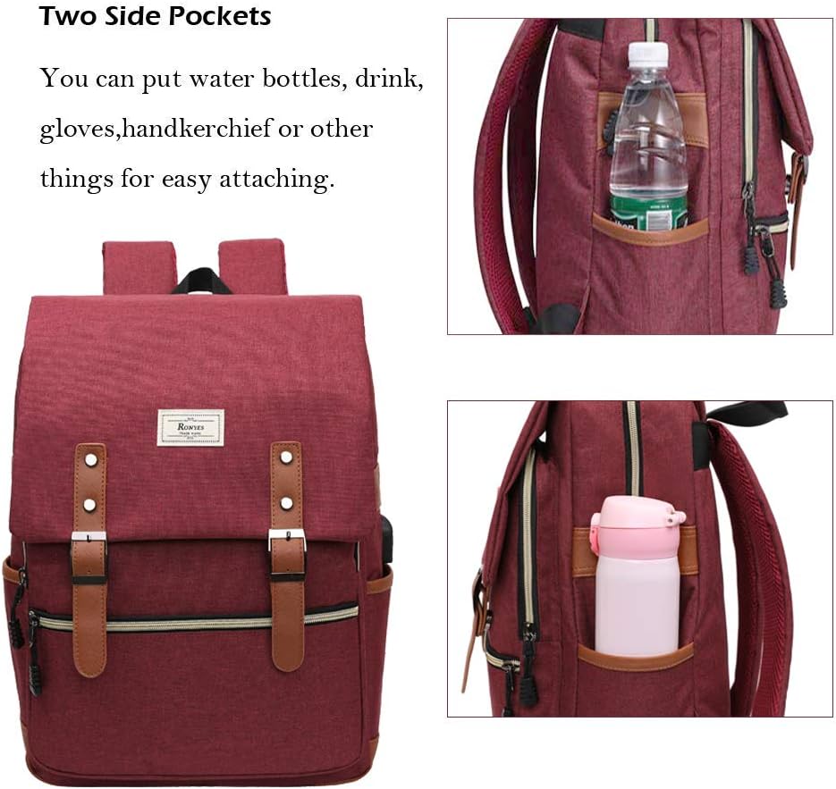 Ronyes Laptop Backpack for Men and Women College Bag Bookbag with USB Charging Port Casual Rucksack School Backpack Daypacks Fits up to 15.6\u2019\u2019 Laptop - Image 6