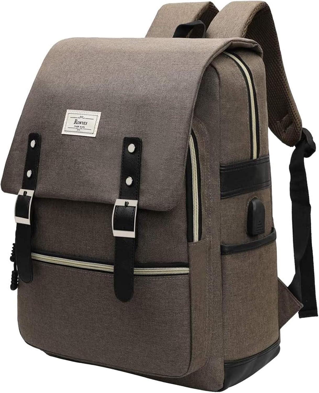 Ronyes Laptop Backpack for Men and Women College Bag Bookbag with USB Charging Port Casual Rucksack School Backpack Daypacks Fits up to 15.6\u2019\u2019 Laptop - Image 12