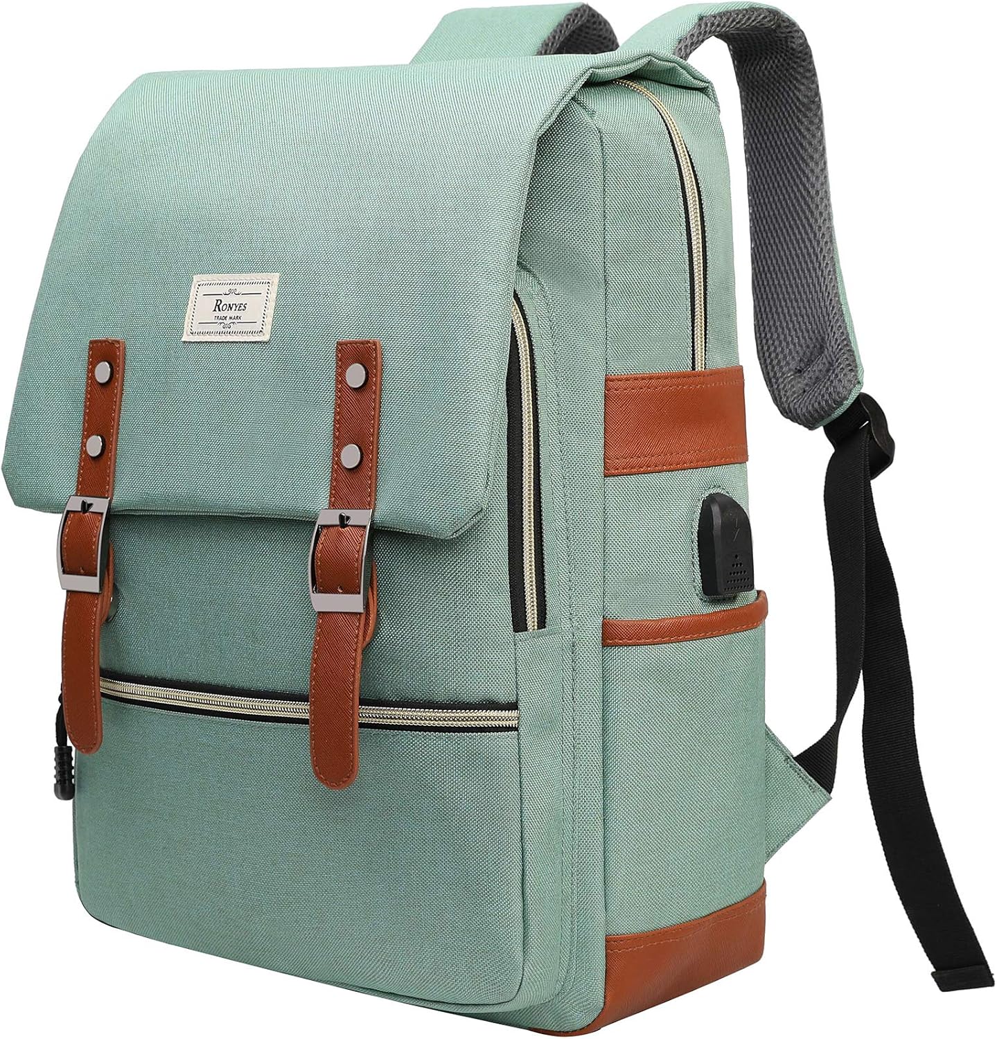 Ronyes Laptop Backpack for Men and Women College Bag Bookbag with USB Charging Port Casual Rucksack School Backpack Daypacks Fits up to 15.6\u2019\u2019 Laptop - Image 9