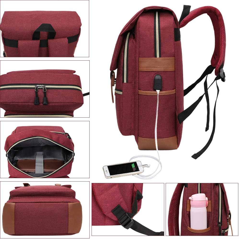 Ronyes Laptop Backpack for Men and Women College Bag Bookbag with USB Charging Port Casual Rucksack School Backpack Daypacks Fits up to 15.6\u2019\u2019 Laptop - Image 4