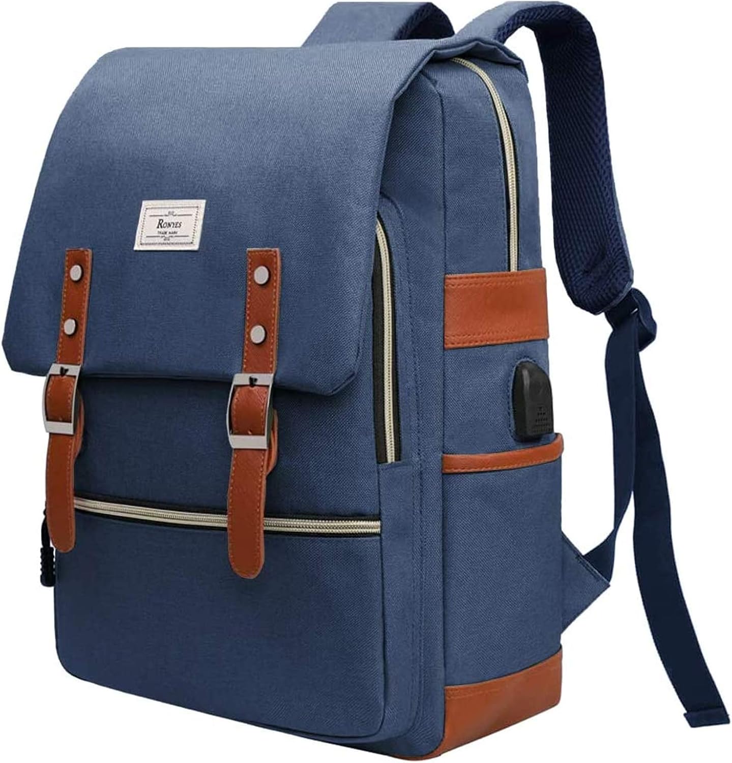 Ronyes Laptop Backpack for Men and Women College Bag Bookbag with USB Charging Port Casual Rucksack School Backpack Daypacks Fits up to 15.6\u2019\u2019 Laptop - Image 8