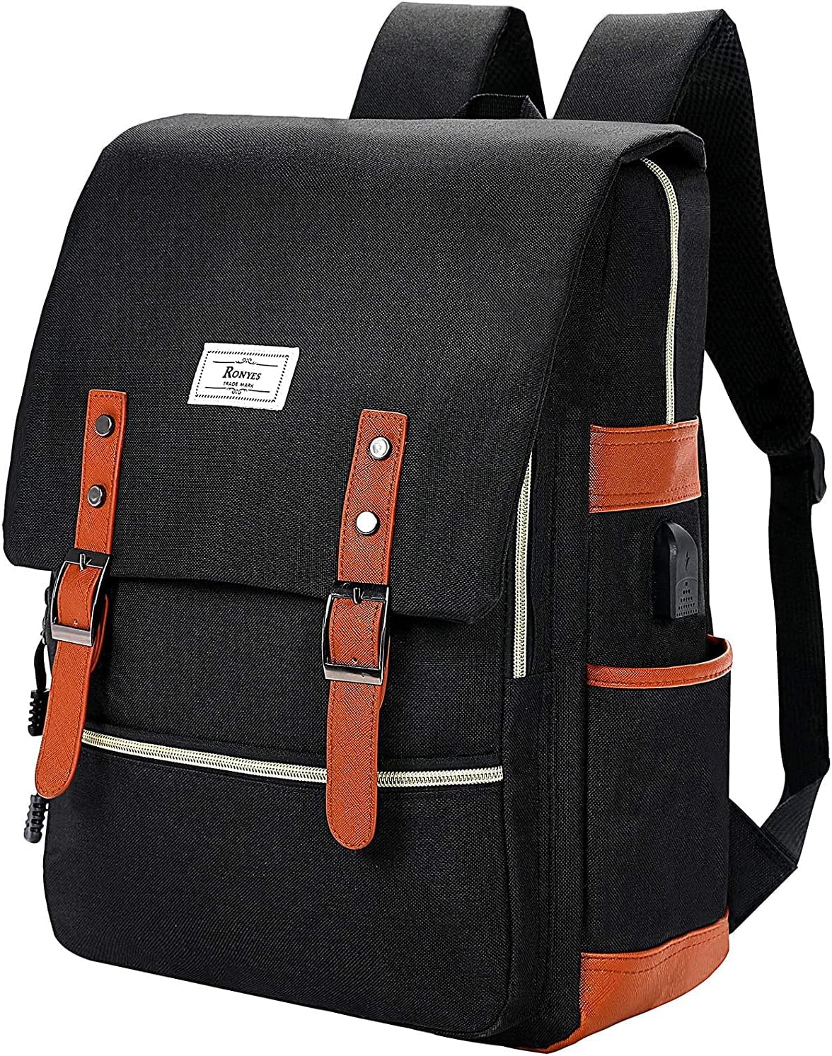Ronyes Laptop Backpack for Men and Women College Bag Bookbag with USB Charging Port Casual Rucksack School Backpack Daypacks Fits up to 15.6\u2019\u2019 Laptop - Image 7