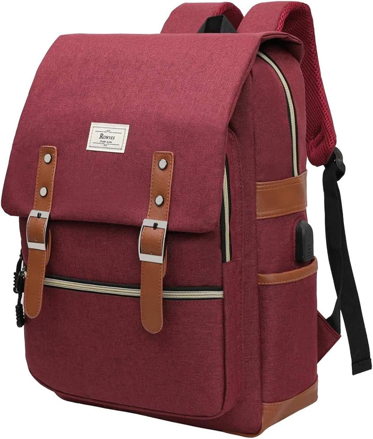 Ronyes Laptop Backpack for Men and Women College Bag Bookbag with USB Charging Port Casual Rucksack School Backpack Daypacks Fits up to 15.6\u2019\u2019 Laptop