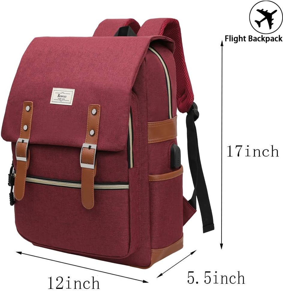 Ronyes Laptop Backpack for Men and Women College Bag Bookbag with USB Charging Port Casual Rucksack School Backpack Daypacks Fits up to 15.6\u2019\u2019 Laptop - Image 2