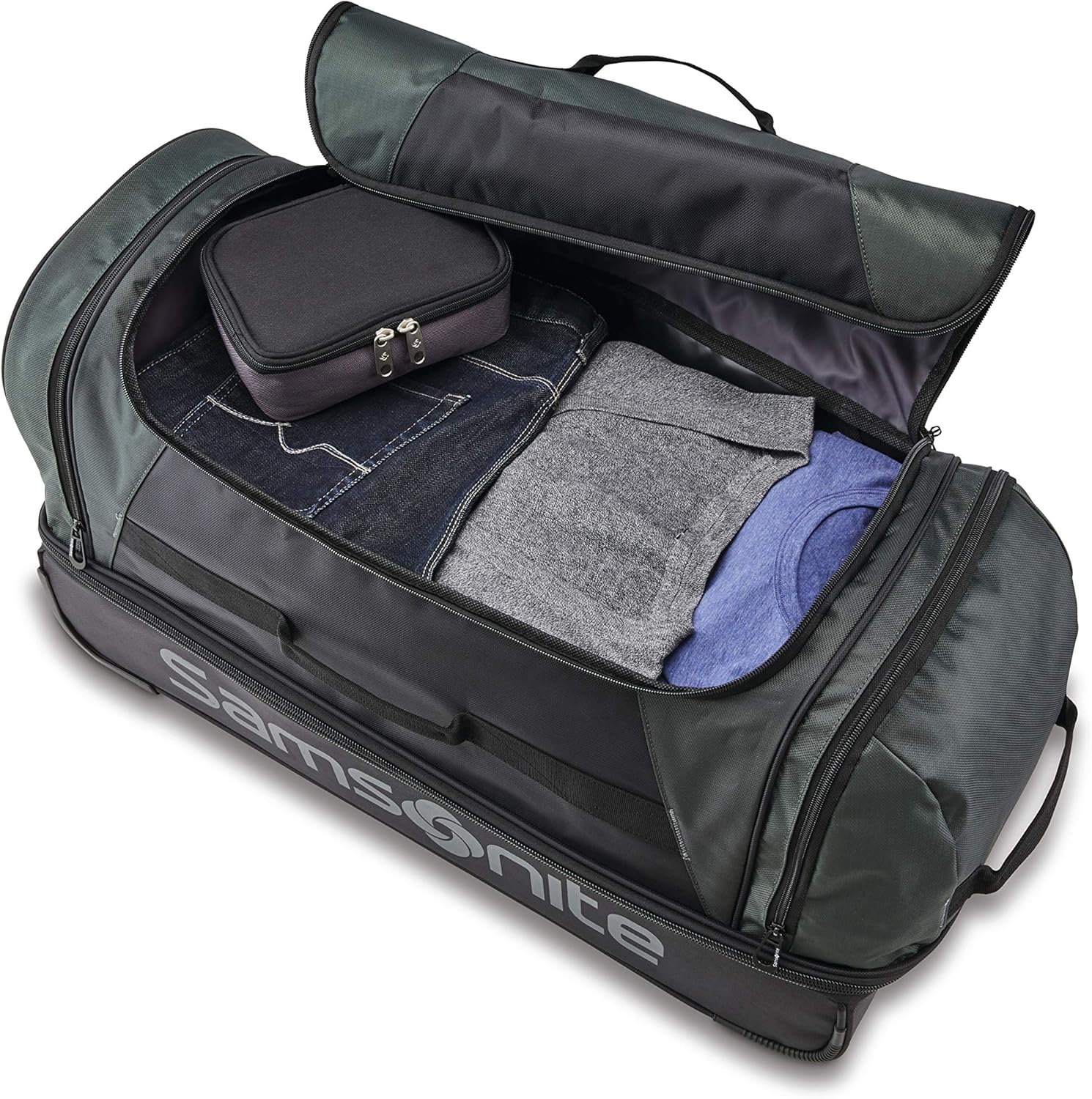 Samsonite Andante 2 Wheeled Rolling Duffel Bag, All Black, 28-Inch - Image 3