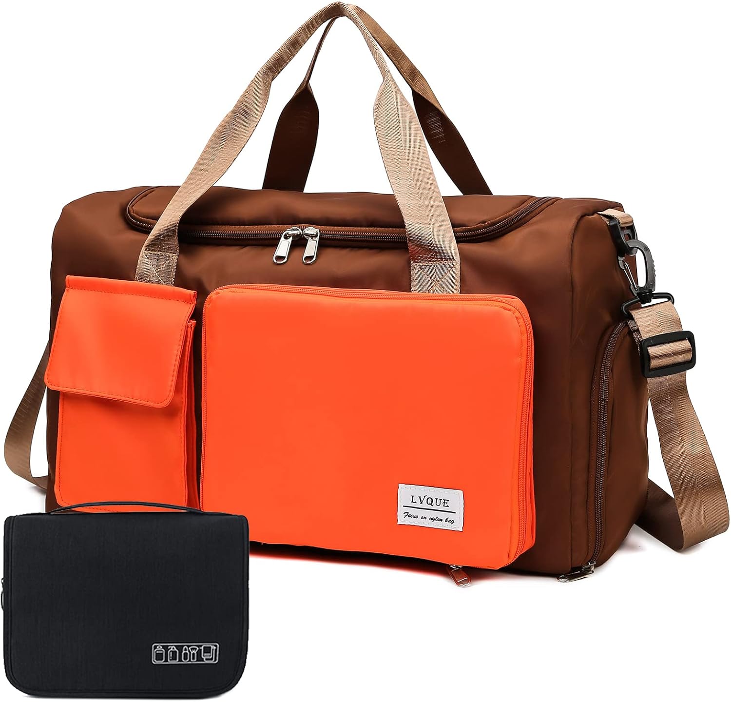 Small Gym Bag for Women, Waterproof Duffle Bag Carry On Weekender Bag with Shoe Compartment & Wet Pocket, Tote Bag for Travel, Workout, Sport - Image 42