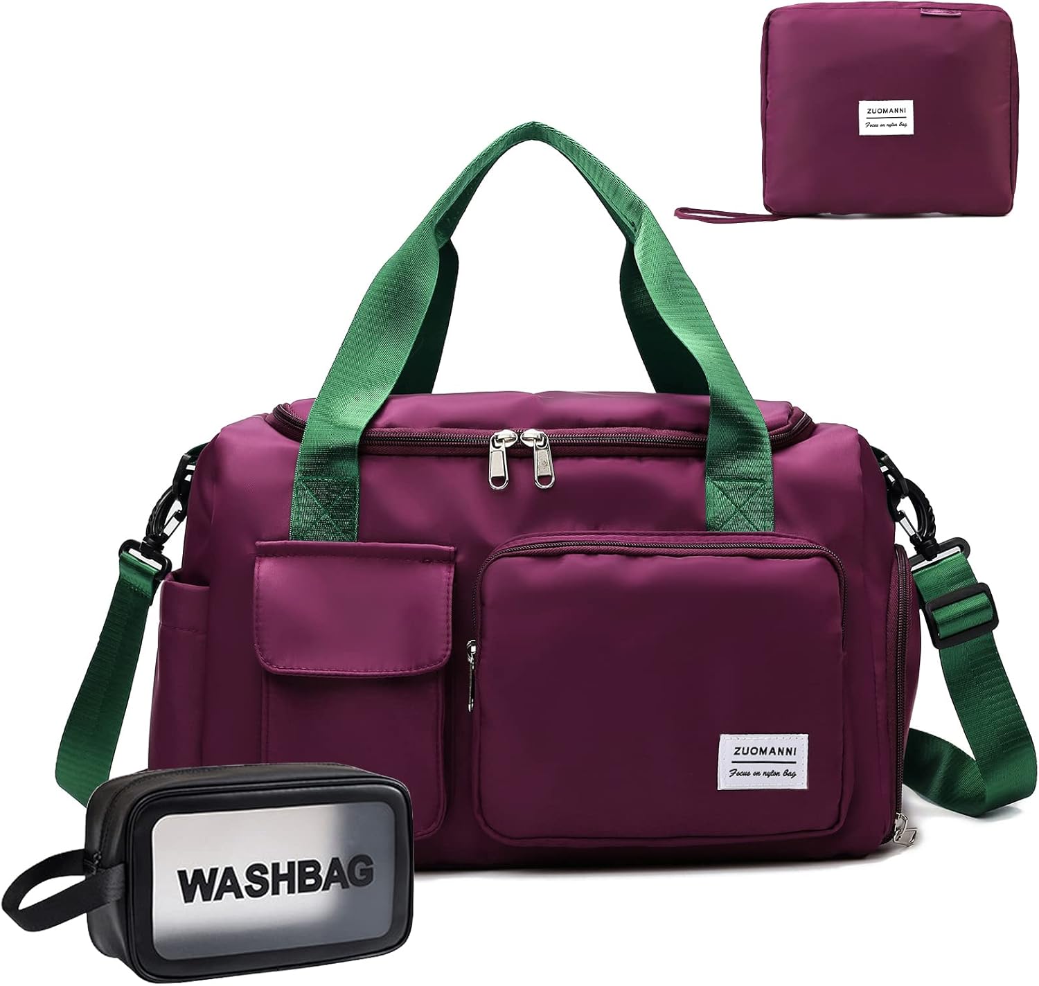 Small Gym Bag for Women, Waterproof Duffle Bag Carry On Weekender Bag with Shoe Compartment & Wet Pocket, Tote Bag for Travel, Workout, Sport - Image 28