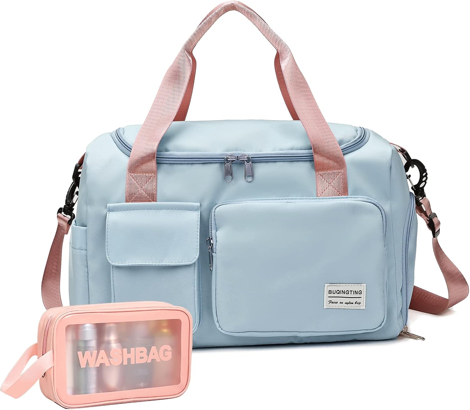Small Gym Bag for Women, Waterproof Duffle Bag Carry On Weekender Bag with Shoe Compartment & Wet Pocket, Tote Bag for Travel, Workout, Sport - Image 24