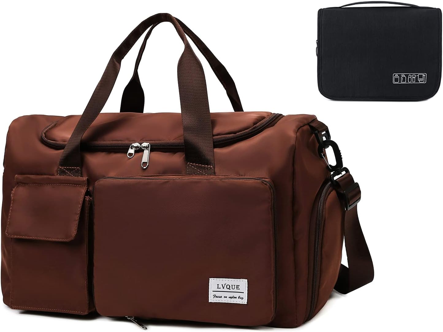 Small Gym Bag for Women, Waterproof Duffle Bag Carry On Weekender Bag with Shoe Compartment & Wet Pocket, Tote Bag for Travel, Workout, Sport - Image 9