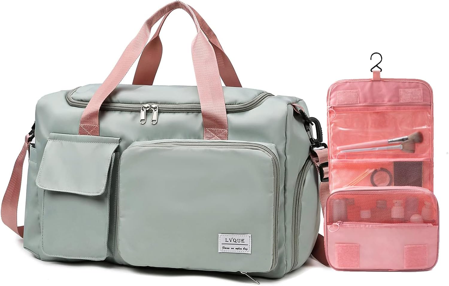 Small Gym Bag for Women, Waterproof Duffle Bag Carry On Weekender Bag with Shoe Compartment & Wet Pocket, Tote Bag for Travel, Workout, Sport - Image 22