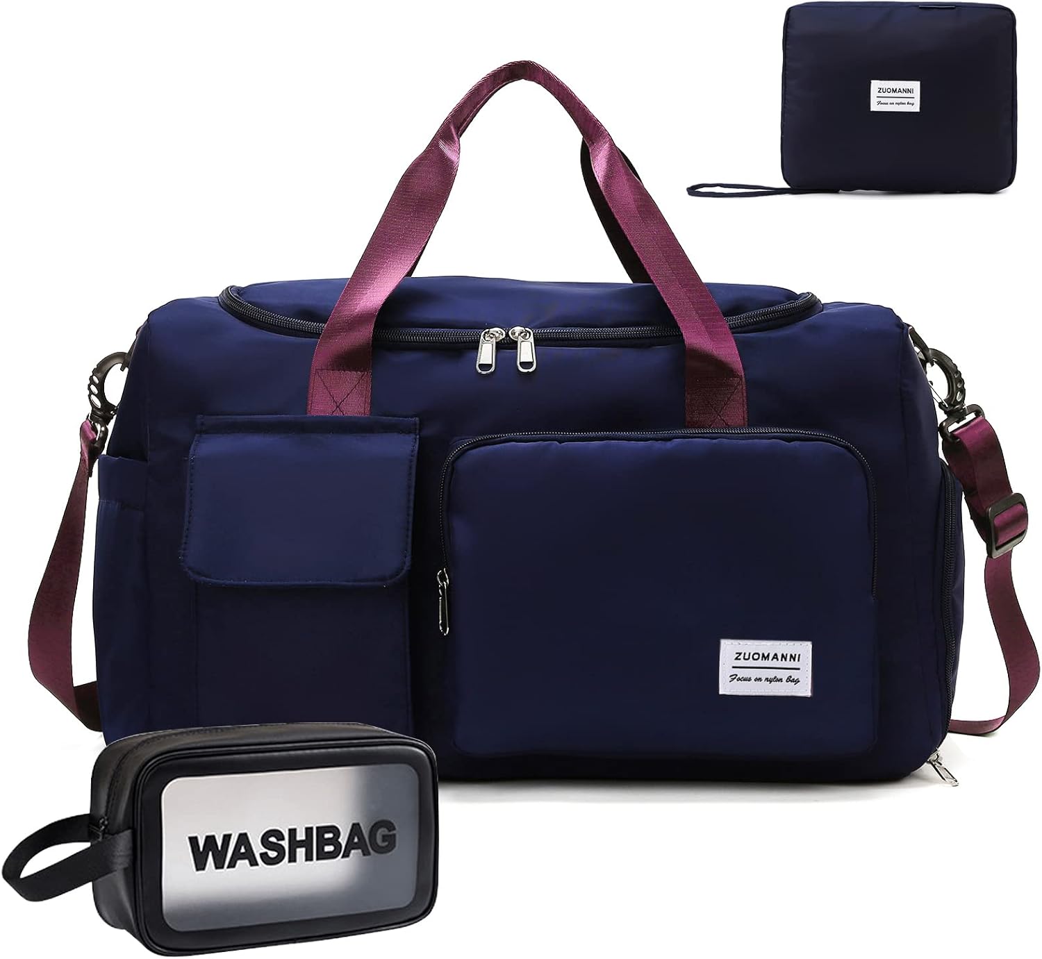 Small Gym Bag for Women, Waterproof Duffle Bag Carry On Weekender Bag with Shoe Compartment & Wet Pocket, Tote Bag for Travel, Workout, Sport - Image 11