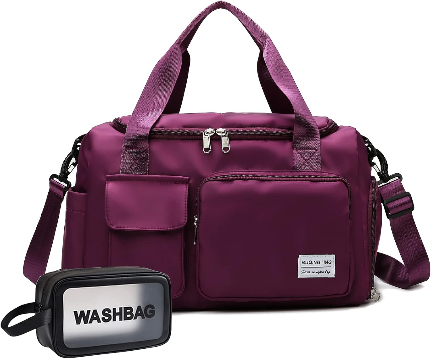 Small Gym Bag for Women, Waterproof Duffle Bag Carry On Weekender Bag with Shoe Compartment & Wet Pocket, Tote Bag for Travel, Workout, Sport - Image 27