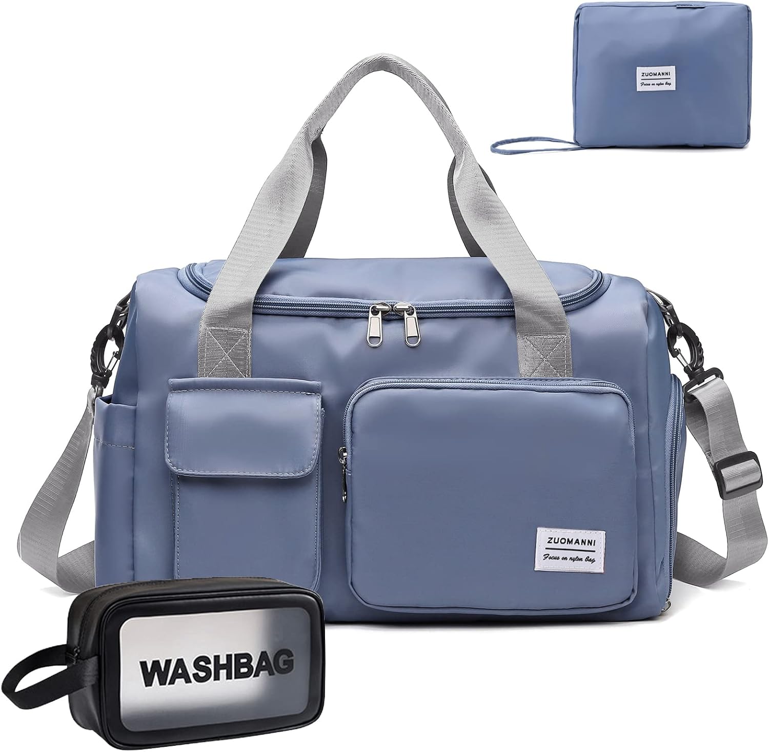 Small Gym Bag for Women, Waterproof Duffle Bag Carry On Weekender Bag with Shoe Compartment & Wet Pocket, Tote Bag for Travel, Workout, Sport - Image 44