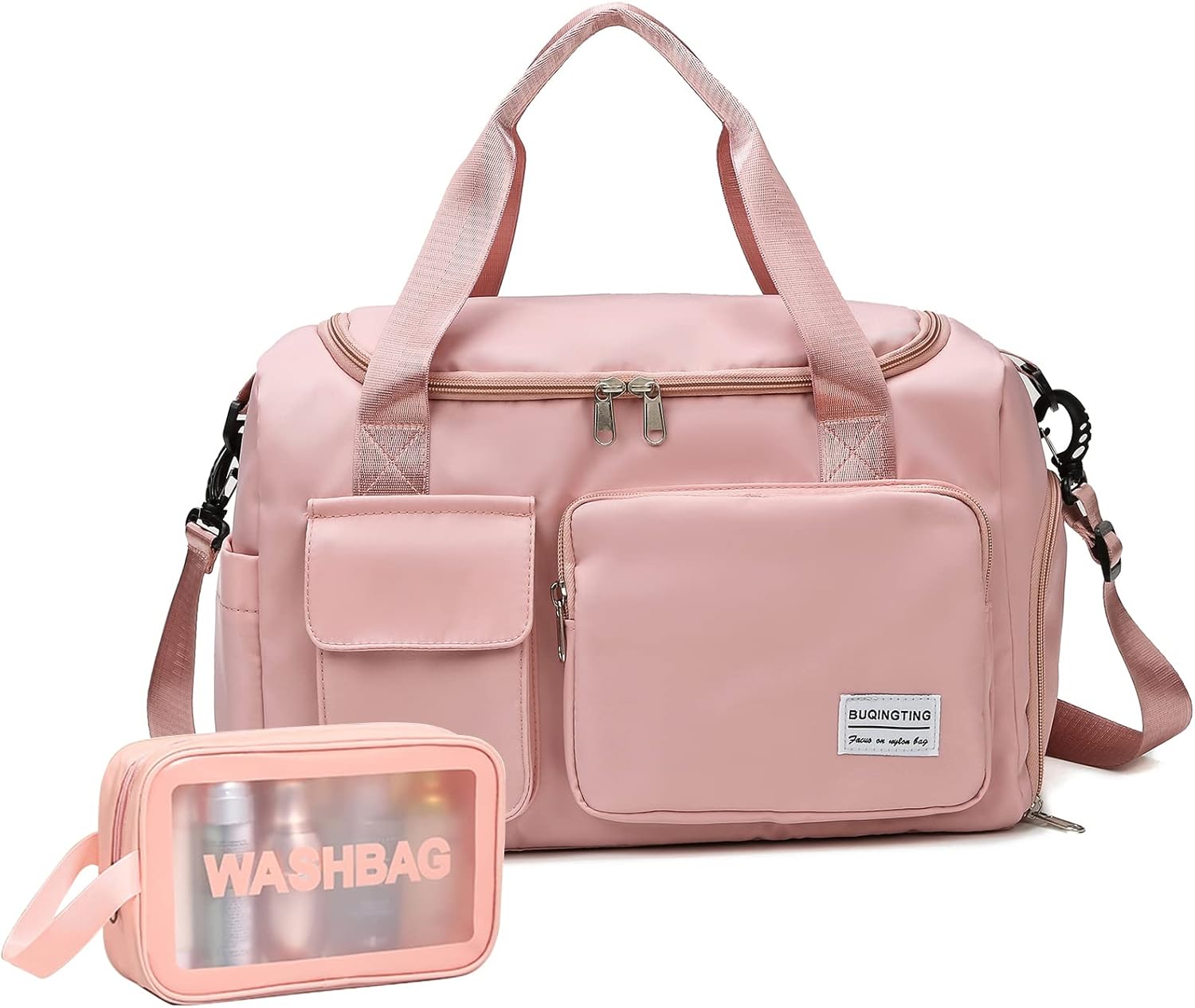 Small Gym Bag for Women, Waterproof Duffle Bag Carry On Weekender Bag with Shoe Compartment & Wet Pocket, Tote Bag for Travel, Workout, Sport - Image 16