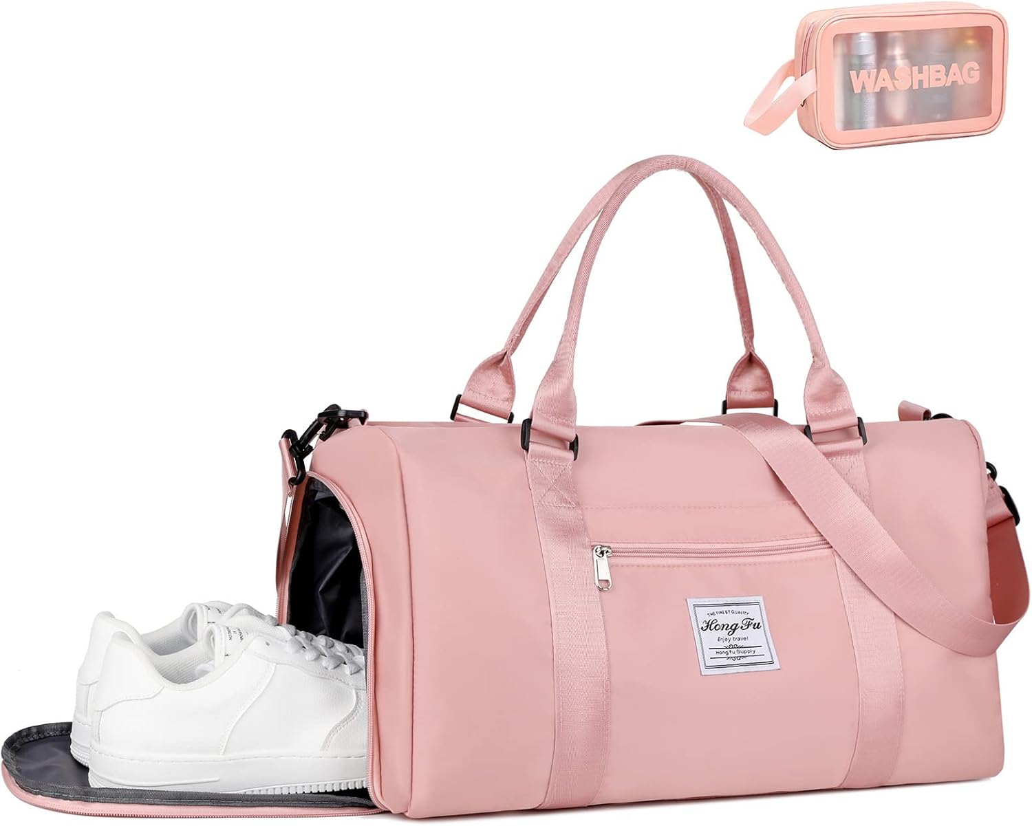 Small Gym Bag for Women, Waterproof Duffle Bag Carry On Weekender Bag with Shoe Compartment & Wet Pocket, Tote Bag for Travel, Workout, Sport - Image 26