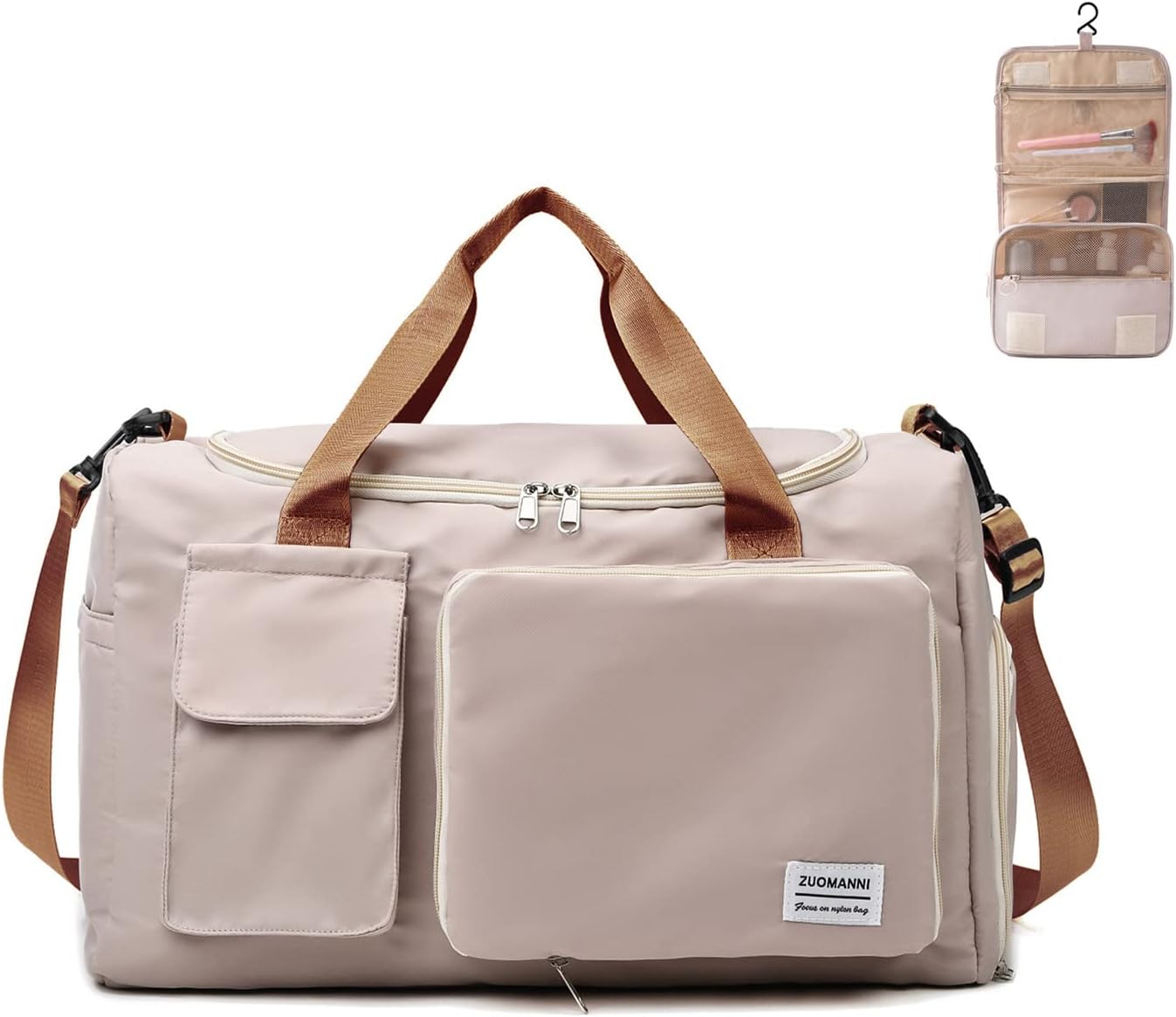 Small Gym Bag for Women, Waterproof Duffle Bag Carry On Weekender Bag with Shoe Compartment & Wet Pocket, Tote Bag for Travel, Workout, Sport - Image 17