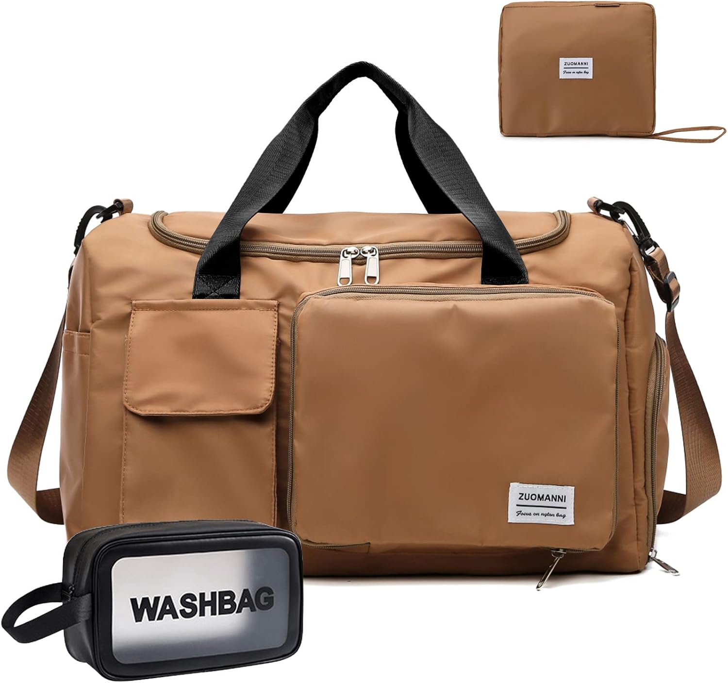 Small Gym Bag for Women, Waterproof Duffle Bag Carry On Weekender Bag with Shoe Compartment & Wet Pocket, Tote Bag for Travel, Workout, Sport - Image 14