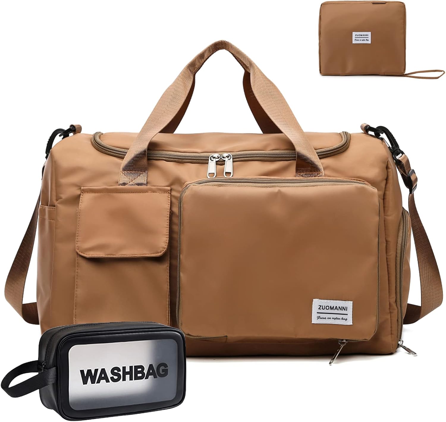 Small Gym Bag for Women, Waterproof Duffle Bag Carry On Weekender Bag with Shoe Compartment & Wet Pocket, Tote Bag for Travel, Workout, Sport - Image 25