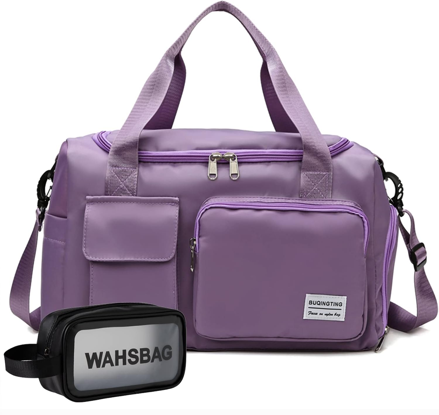 Small Gym Bag for Women, Waterproof Duffle Bag Carry On Weekender Bag with Shoe Compartment & Wet Pocket, Tote Bag for Travel, Workout, Sport - Image 30