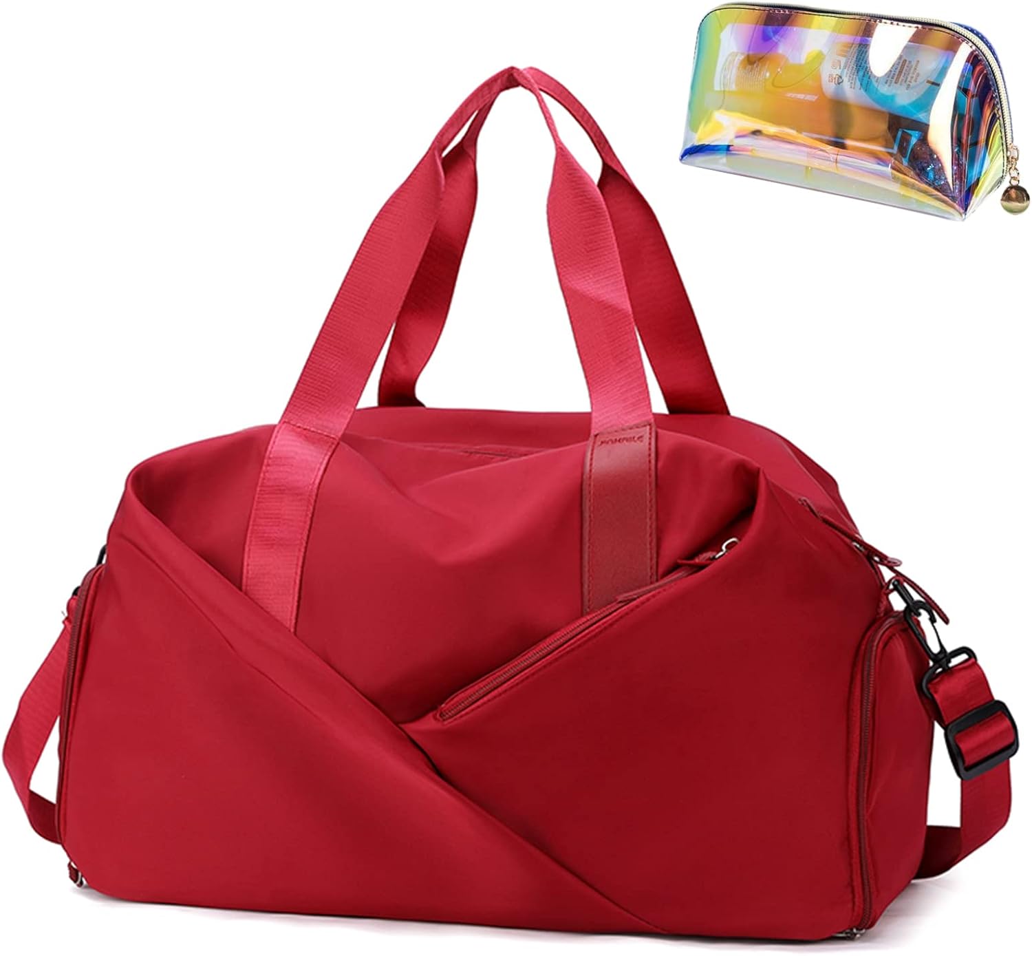 Small Gym Bag for Women, Waterproof Duffle Bag Carry On Weekender Bag with Shoe Compartment & Wet Pocket, Tote Bag for Travel, Workout, Sport - Image 13