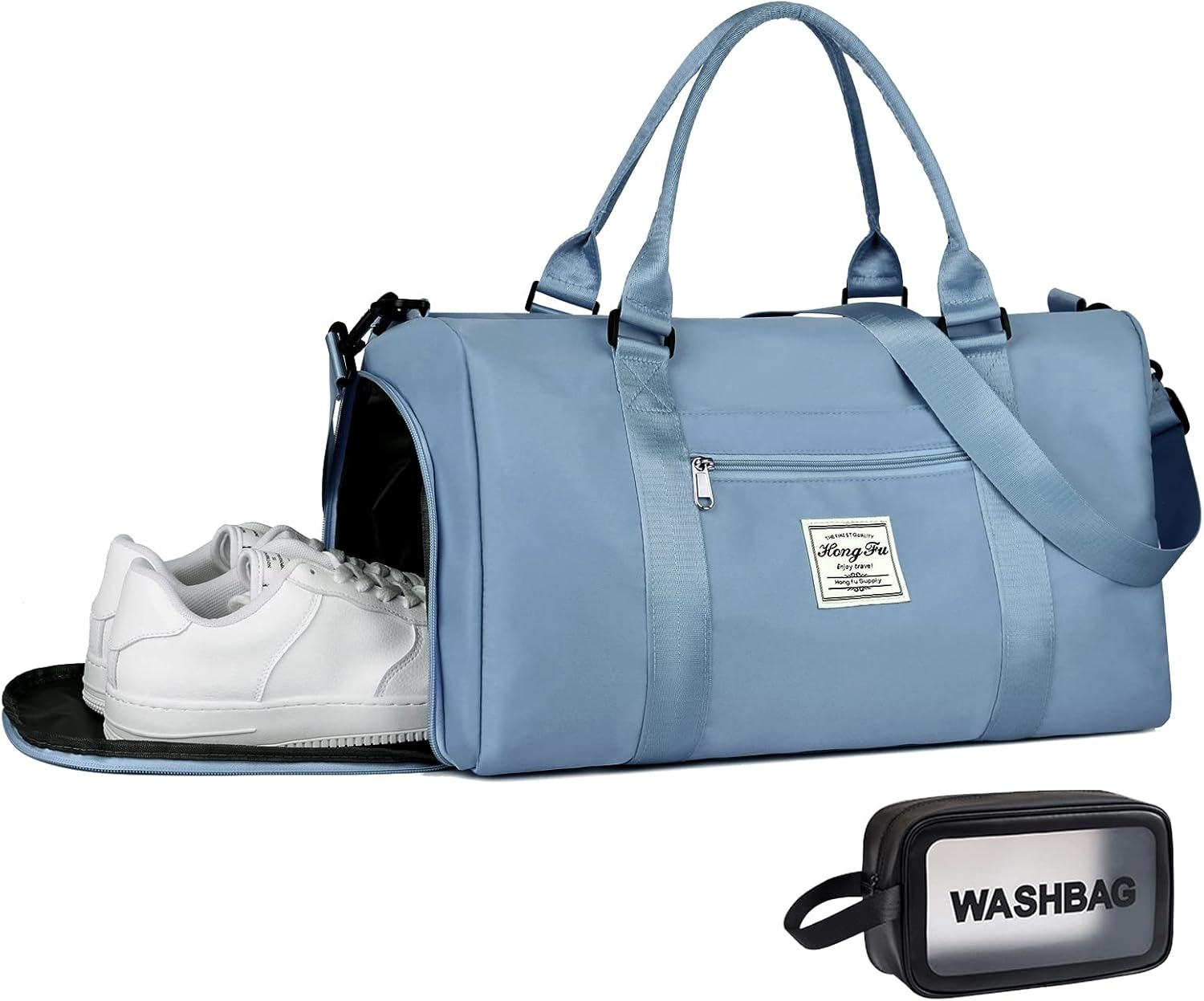 Small Gym Bag for Women, Waterproof Duffle Bag Carry On Weekender Bag with Shoe Compartment & Wet Pocket, Tote Bag for Travel, Workout, Sport - Image 23