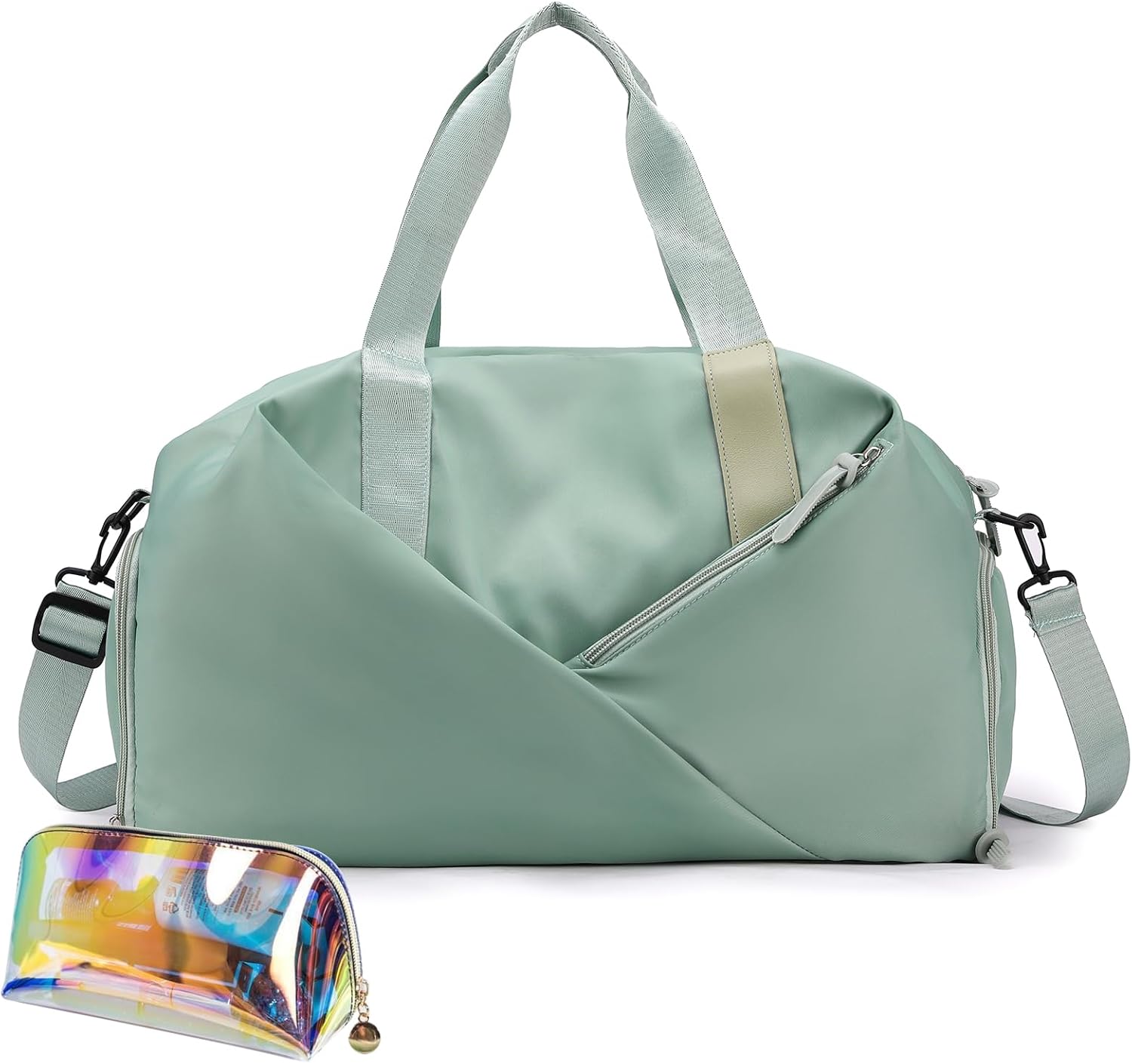 Small Gym Bag for Women, Waterproof Duffle Bag Carry On Weekender Bag with Shoe Compartment & Wet Pocket, Tote Bag for Travel, Workout, Sport - Image 15