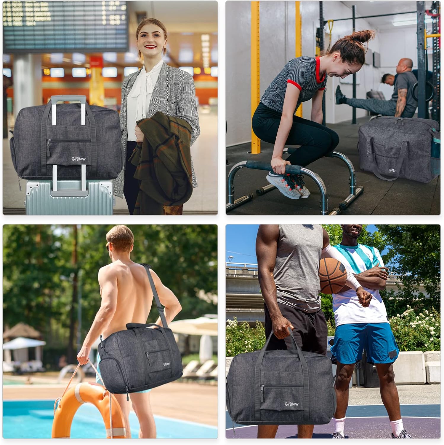 Sports Gym Bag with Wet Pocket & Shoes Compartment, Travel Duffel Bag for Men and Women Lightweight - Image 5