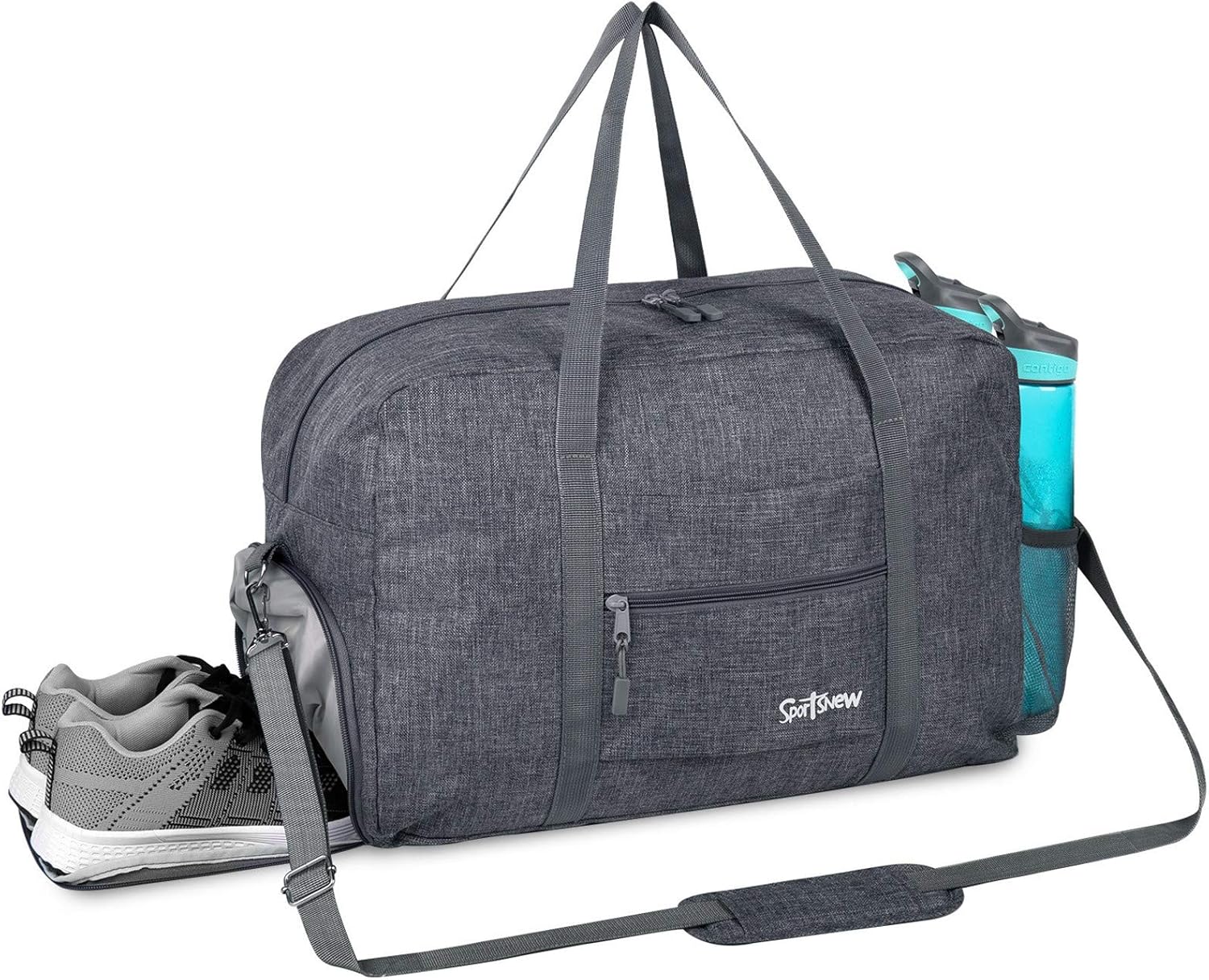 Sports Gym Bag with Wet Pocket & Shoes Compartment, Travel Duffel Bag for Men and Women Lightweight