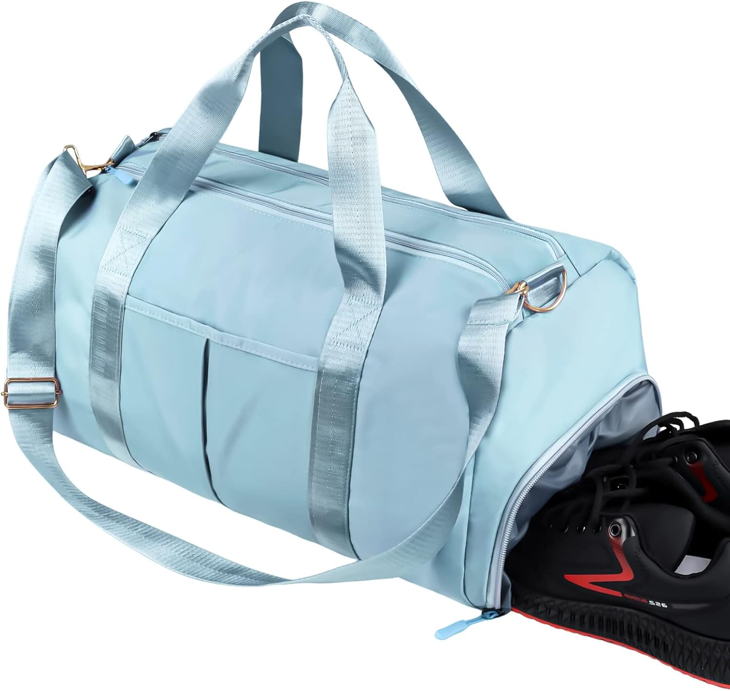 TINNIVI Sports Gym Bag Travel Duffel Bag Waterproof Weekender Overnight Tote Carry On Bag with Wet Pocket & Shoes Compartment for Men Women Lightweight Adjustable Strap (Black) - Image 16