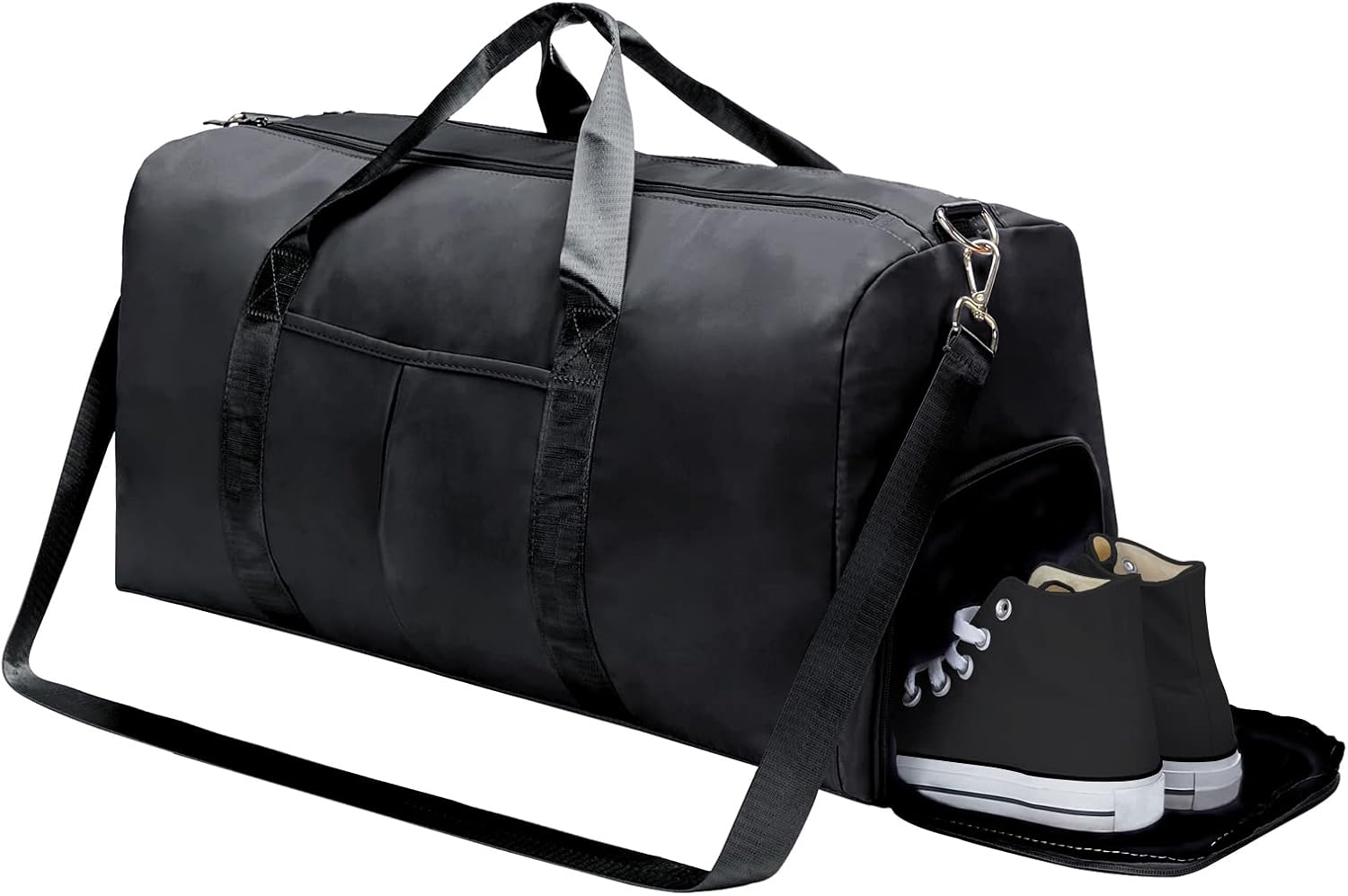 TINNIVI Sports Gym Bag Travel Duffel Bag Waterproof Weekender Overnight Tote Carry On Bag with Wet Pocket & Shoes Compartment for Men Women Lightweight Adjustable Strap (Black) - Image 15