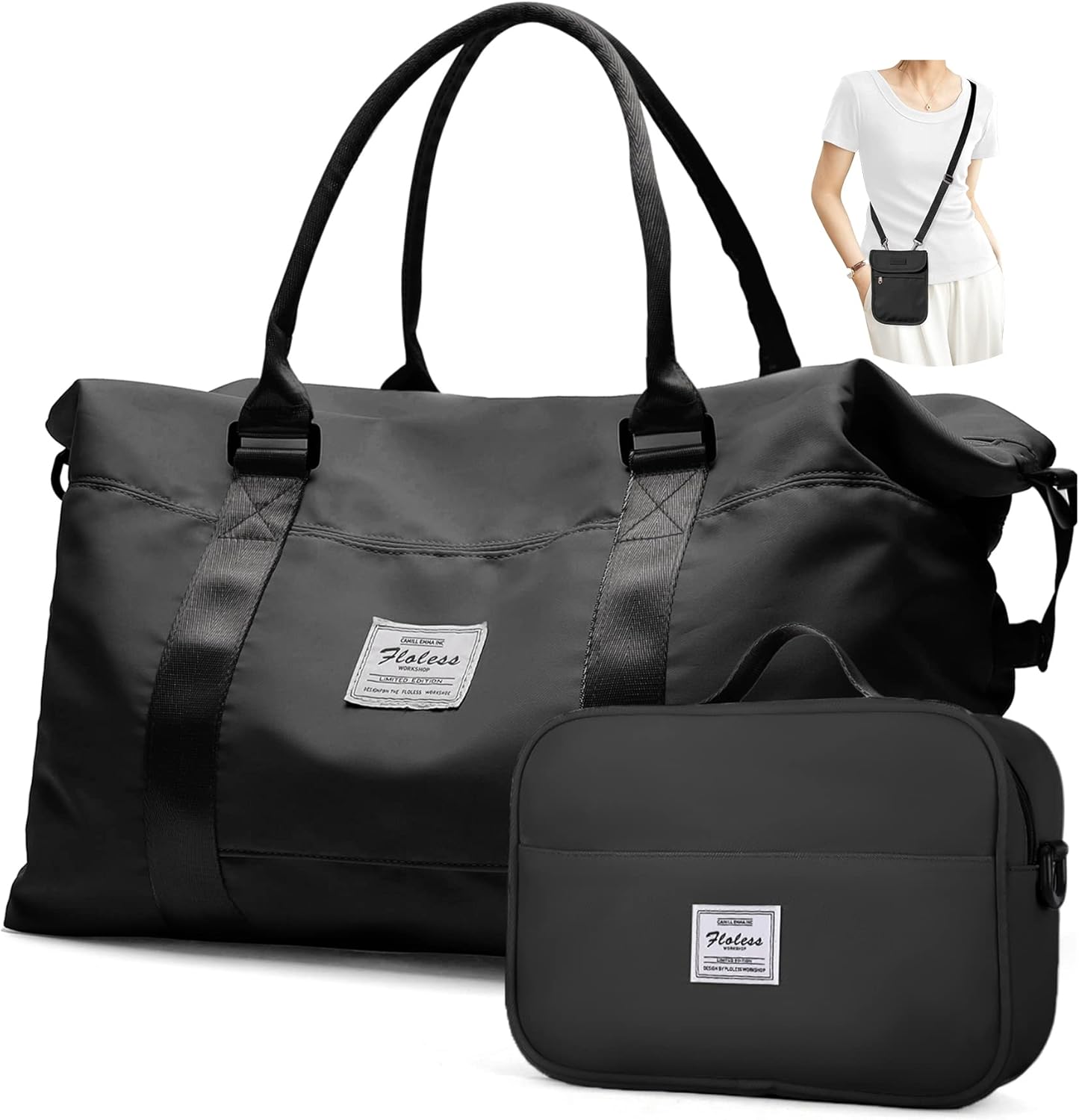 Travel Duffel Bag, Sports Tote Gym Bag, Shoulder Weekender Overnight Bag for Women - Image 98