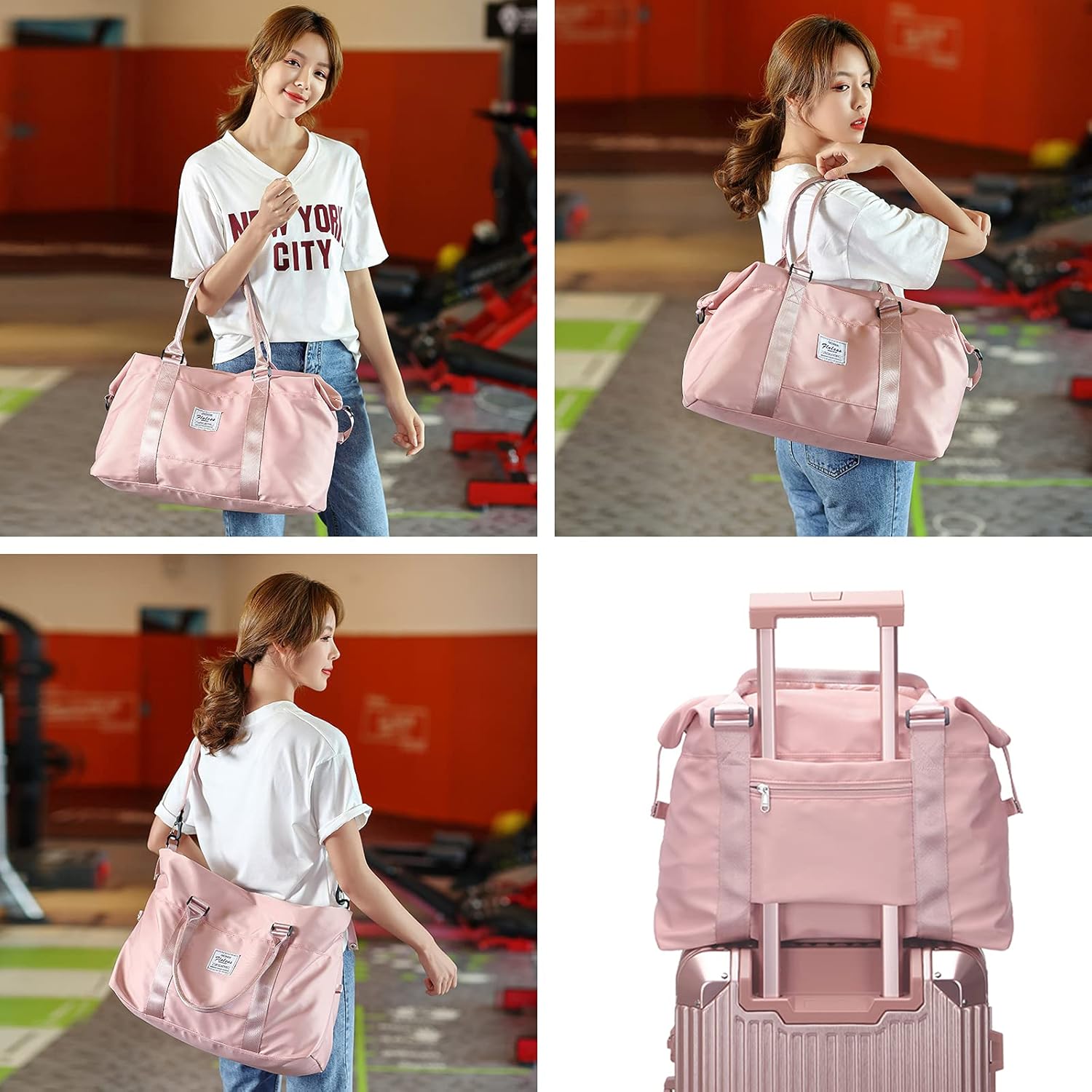 Travel Duffel Bag, Sports Tote Gym Bag, Shoulder Weekender Overnight Bag for Women - Image 7