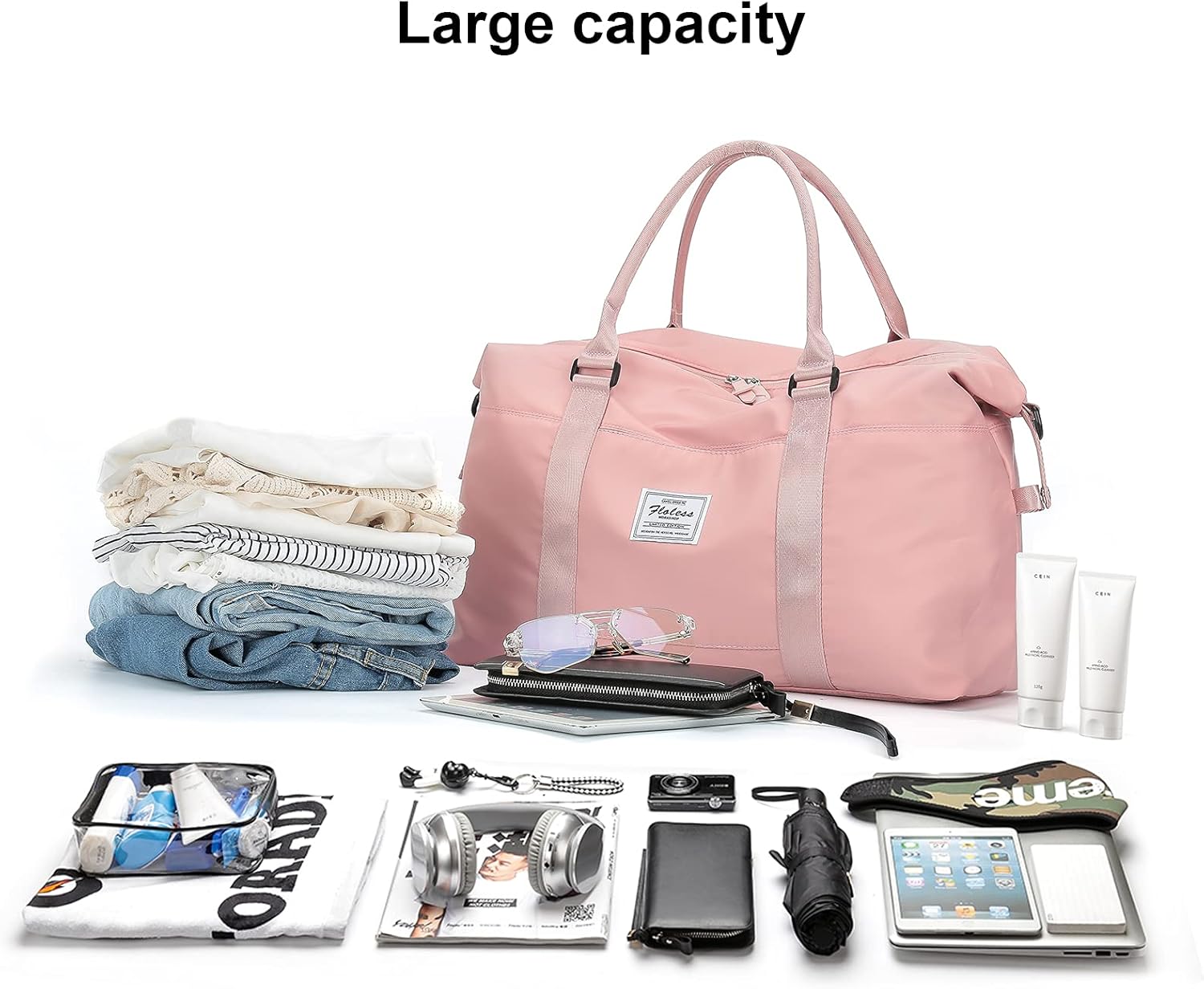 Travel Duffel Bag, Sports Tote Gym Bag, Shoulder Weekender Overnight Bag for Women - Image 2