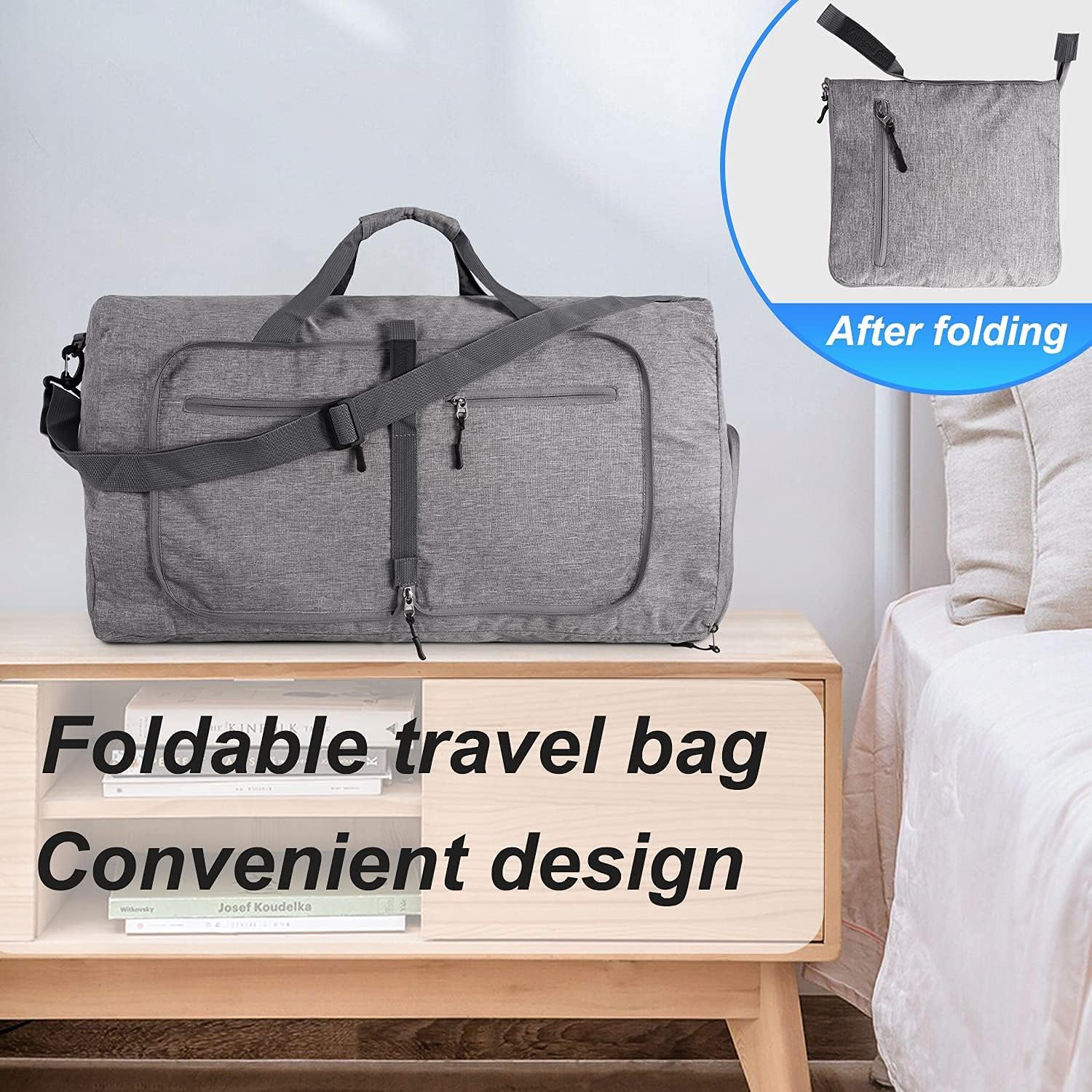 Travel Duffle Bag for Men, 65L Foldable Travel Duffel Bag with Shoes Compartment Overnight Bag for Men Women Waterproof & Tear Resistant 65L|85L|115L - Image 8