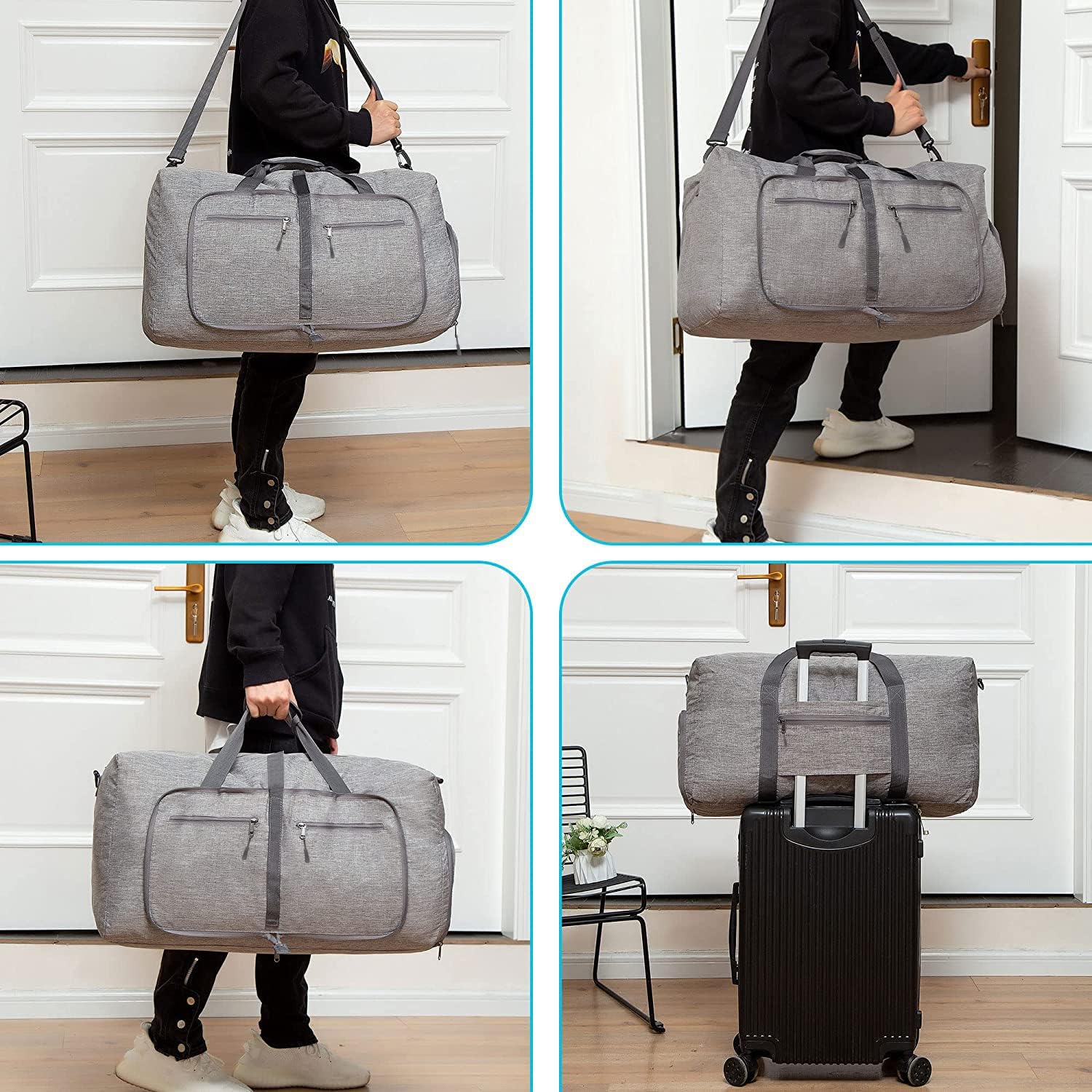 Travel Duffle Bag for Men, 65L Foldable Travel Duffel Bag with Shoes Compartment Overnight Bag for Men Women Waterproof & Tear Resistant 65L|85L|115L - Image 5