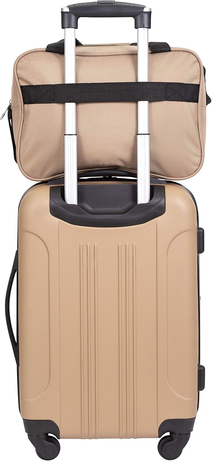 Travelers Club Midtown Hardside 4-Piece Luggage Travel Set, Expandable, Tan - Image 3