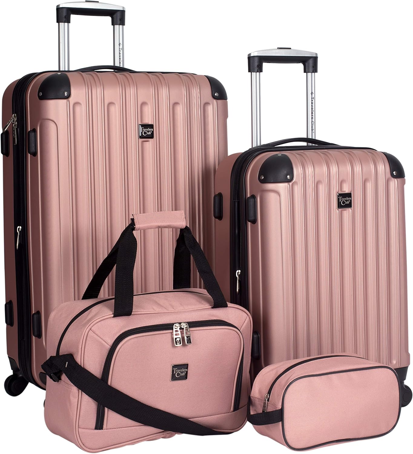 Travelers Club Midtown Hardside 4-Piece Luggage Travel Set, Expandable, Tan - Image 13