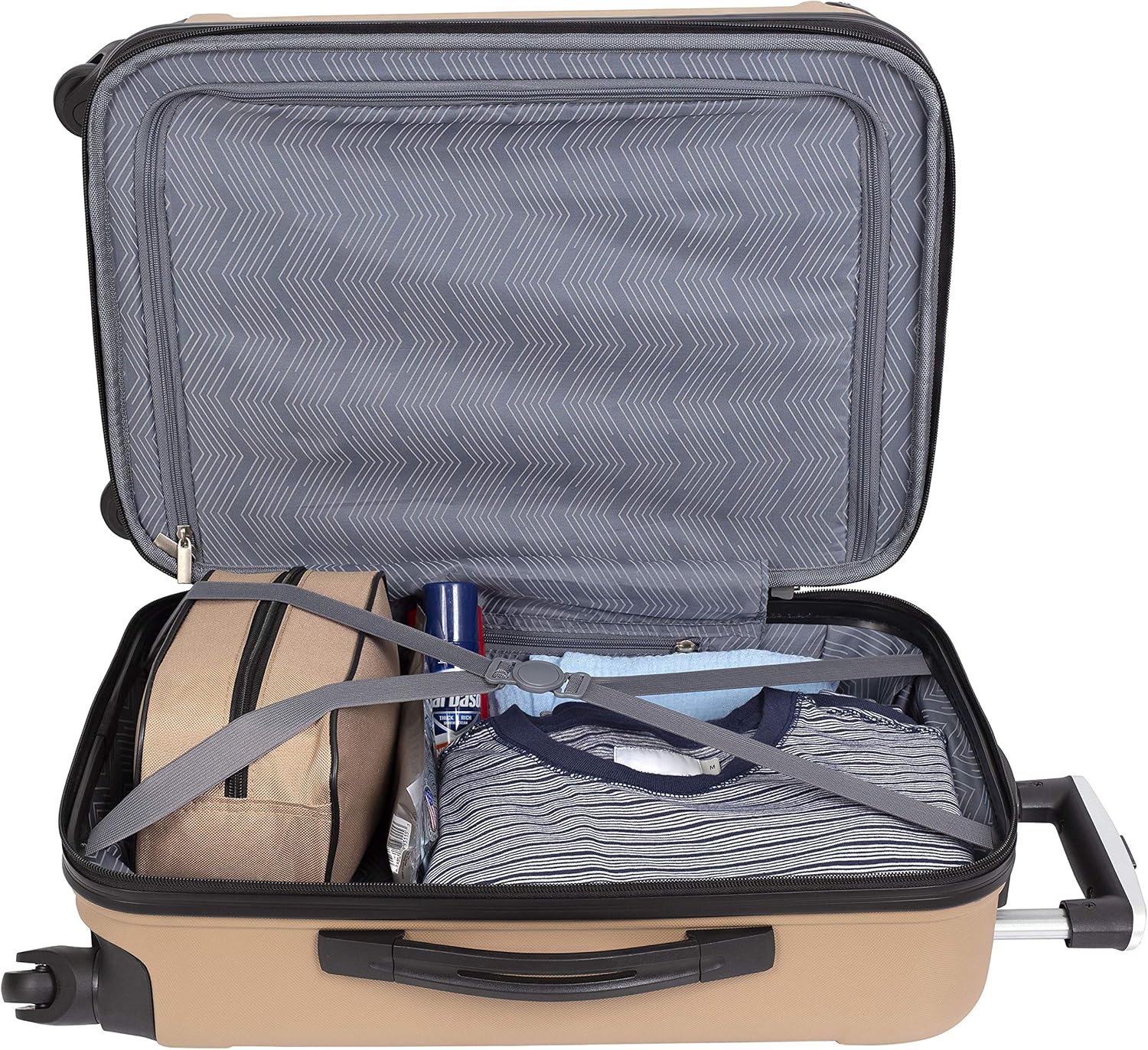 Travelers Club Midtown Hardside 4-Piece Luggage Travel Set, Expandable, Tan - Image 2