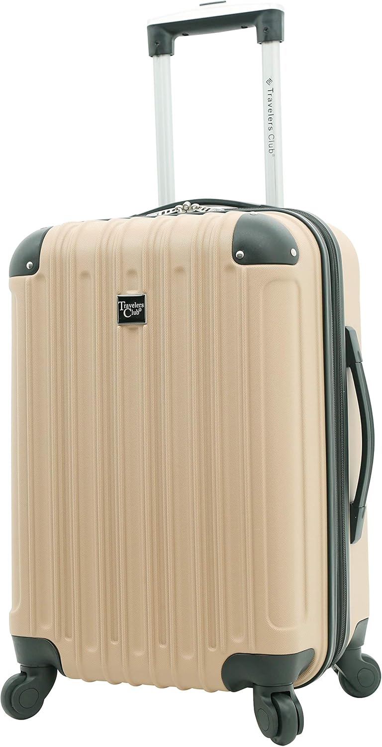 Travelers Club Midtown Hardside 4-Piece Luggage Travel Set, Expandable, Tan - Image 10