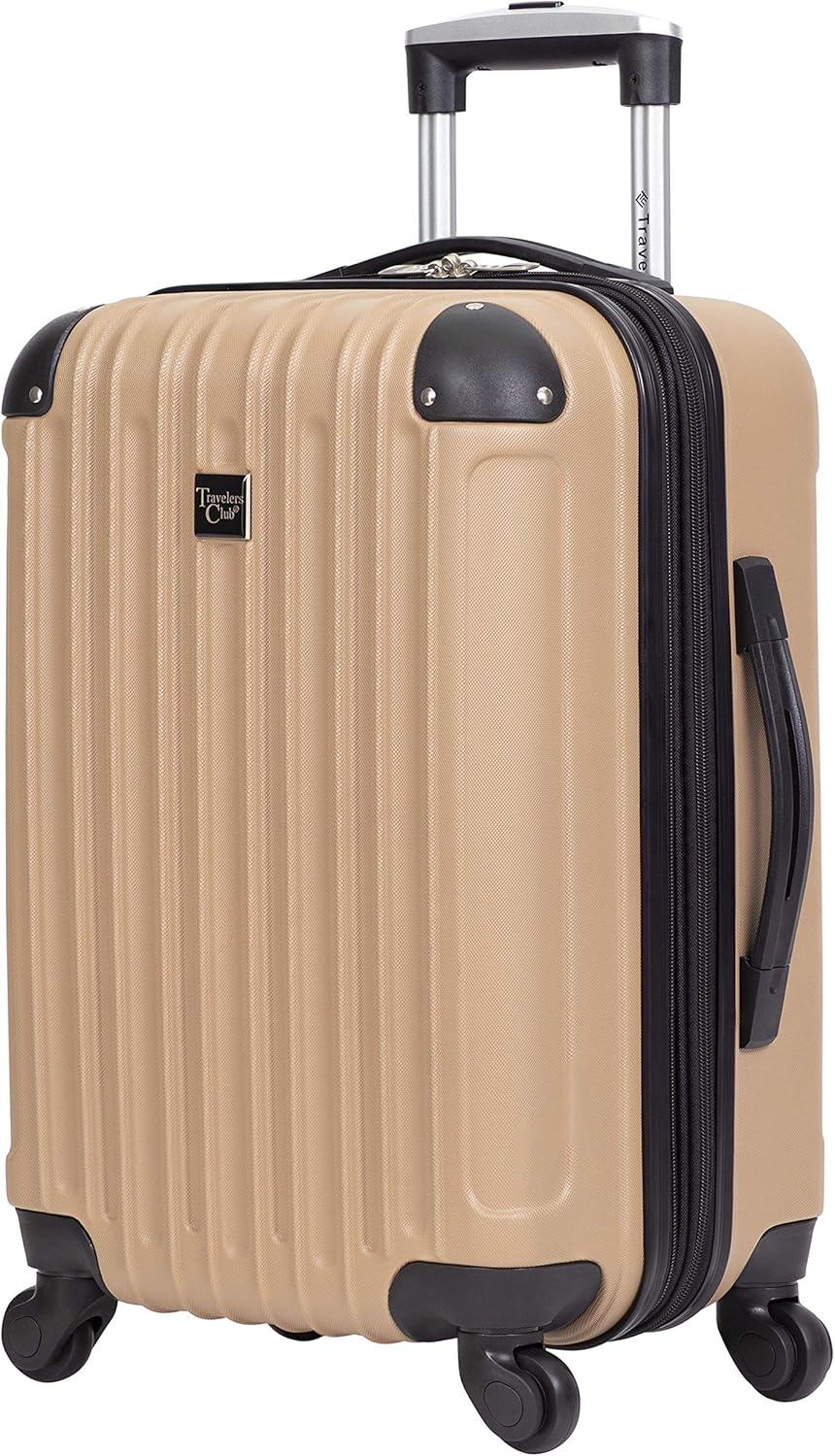 Travelers Club Midtown Hardside 4-Piece Luggage Travel Set, Expandable, Tan - Image 7