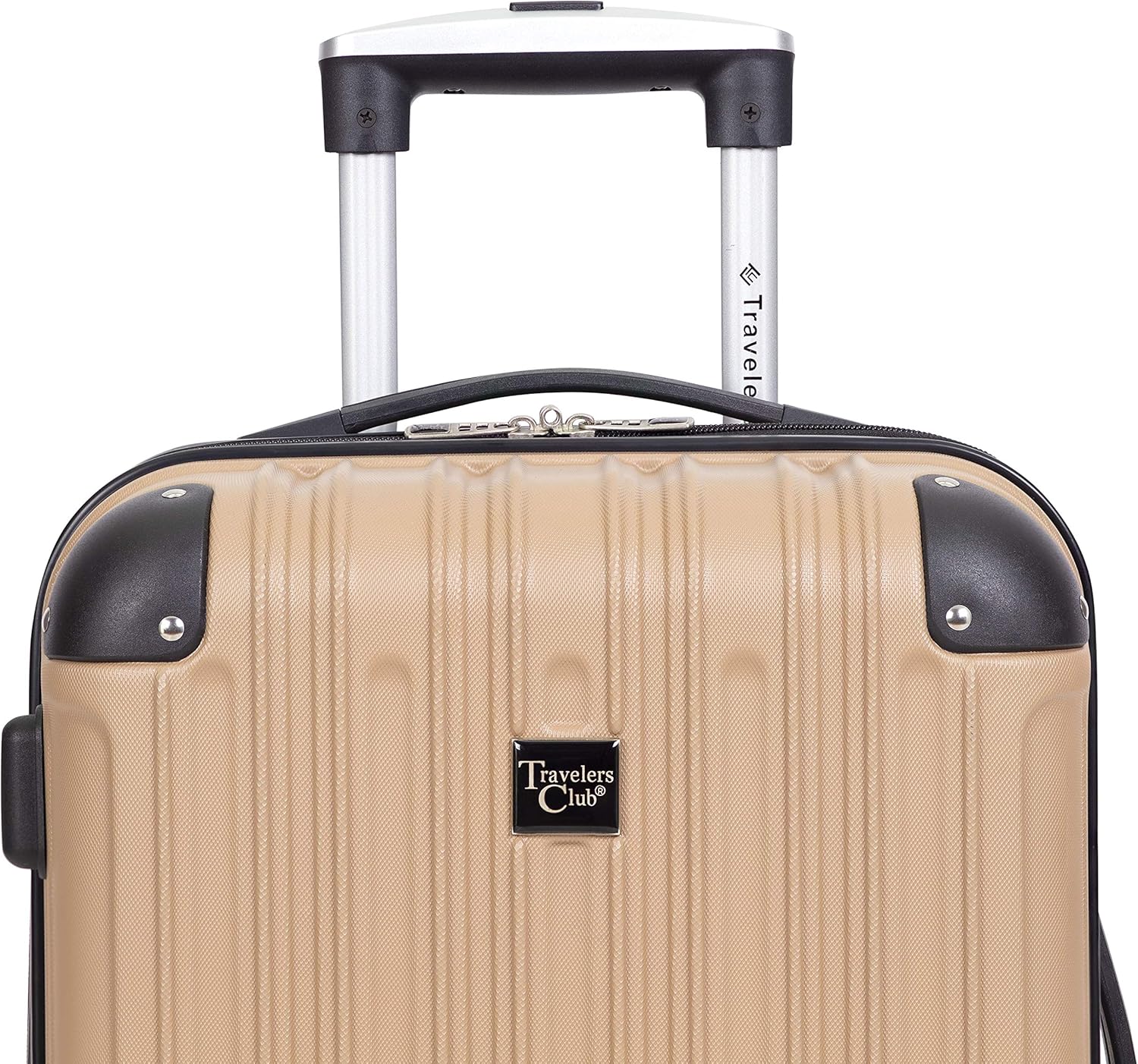 Travelers Club Midtown Hardside 4-Piece Luggage Travel Set, Expandable, Tan - Image 5