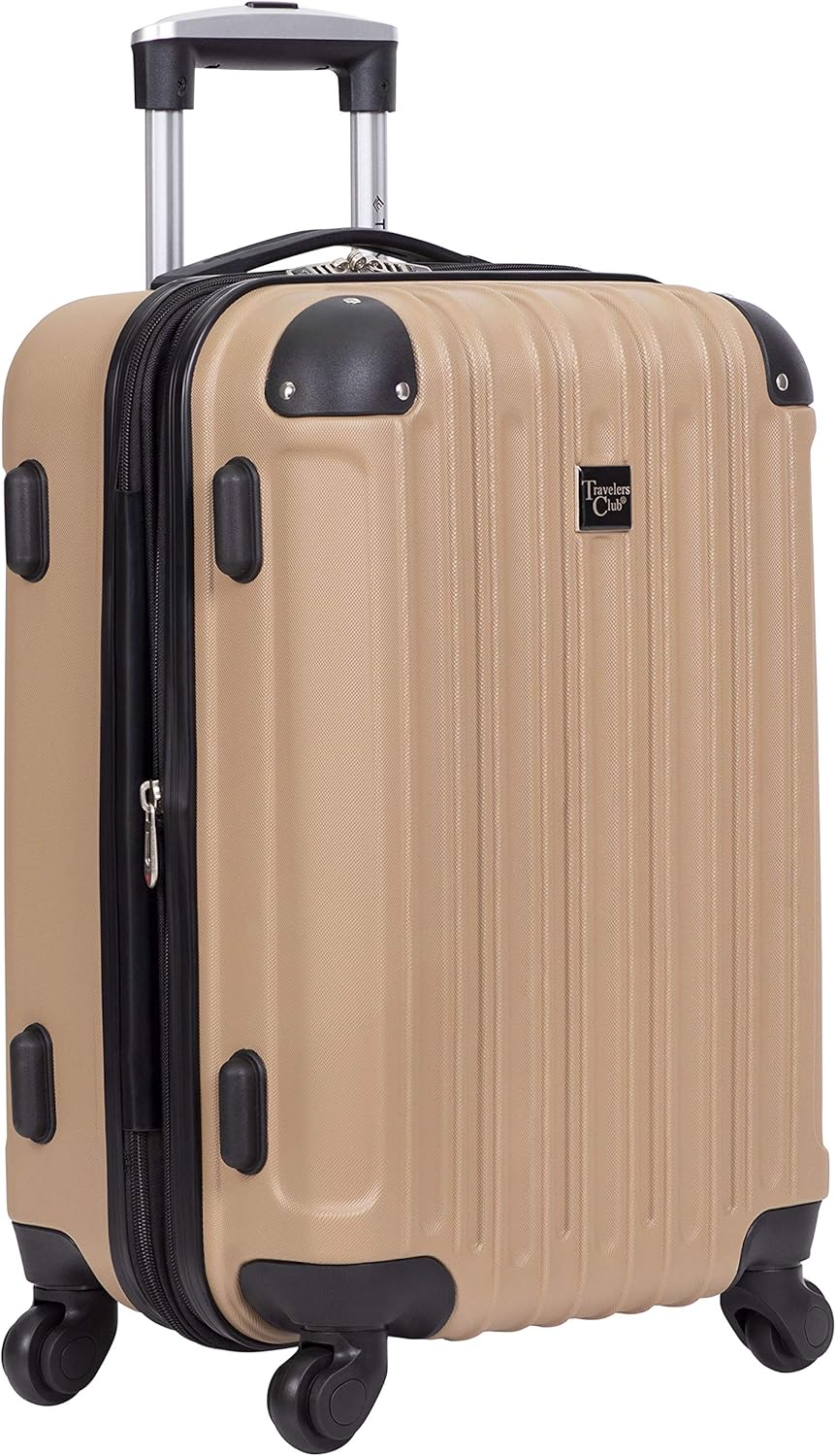 Travelers Club Midtown Hardside 4-Piece Luggage Travel Set, Expandable, Tan - Image 6
