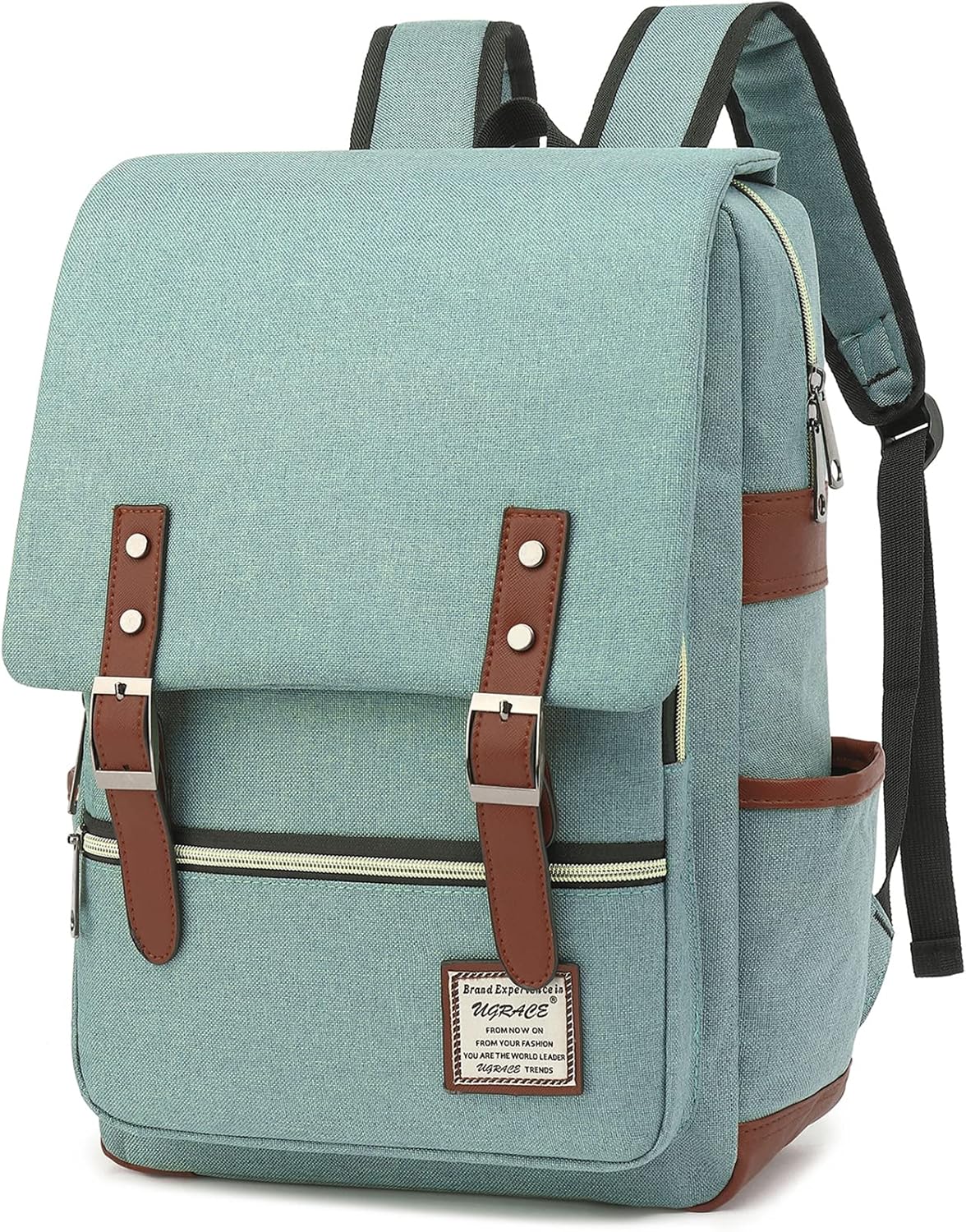 UGRACE Slim Business Laptop Backpack Elegant Casual Daypacks Outdoor Sports Rucksack College Shoulder Bag for Men Women, Tear Resistant Unique Travelling Backpack Fits up to 15.6Inch Laptop in Green\u2026