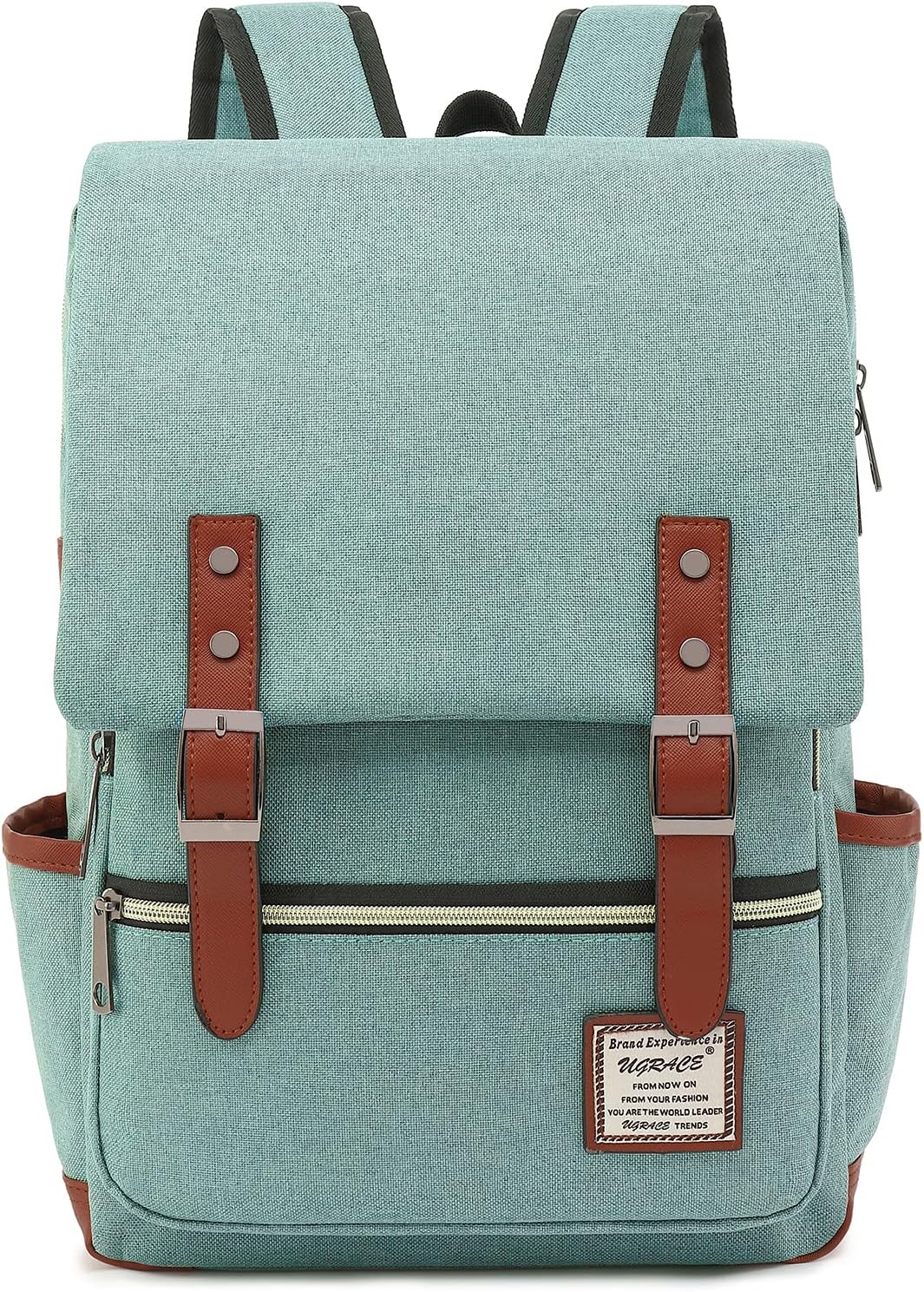 UGRACE Slim Business Laptop Backpack Elegant Casual Daypacks Outdoor Sports Rucksack College Shoulder Bag for Men Women, Tear Resistant Unique Travelling Backpack Fits up to 15.6Inch Laptop in Green\u2026 - Image 2