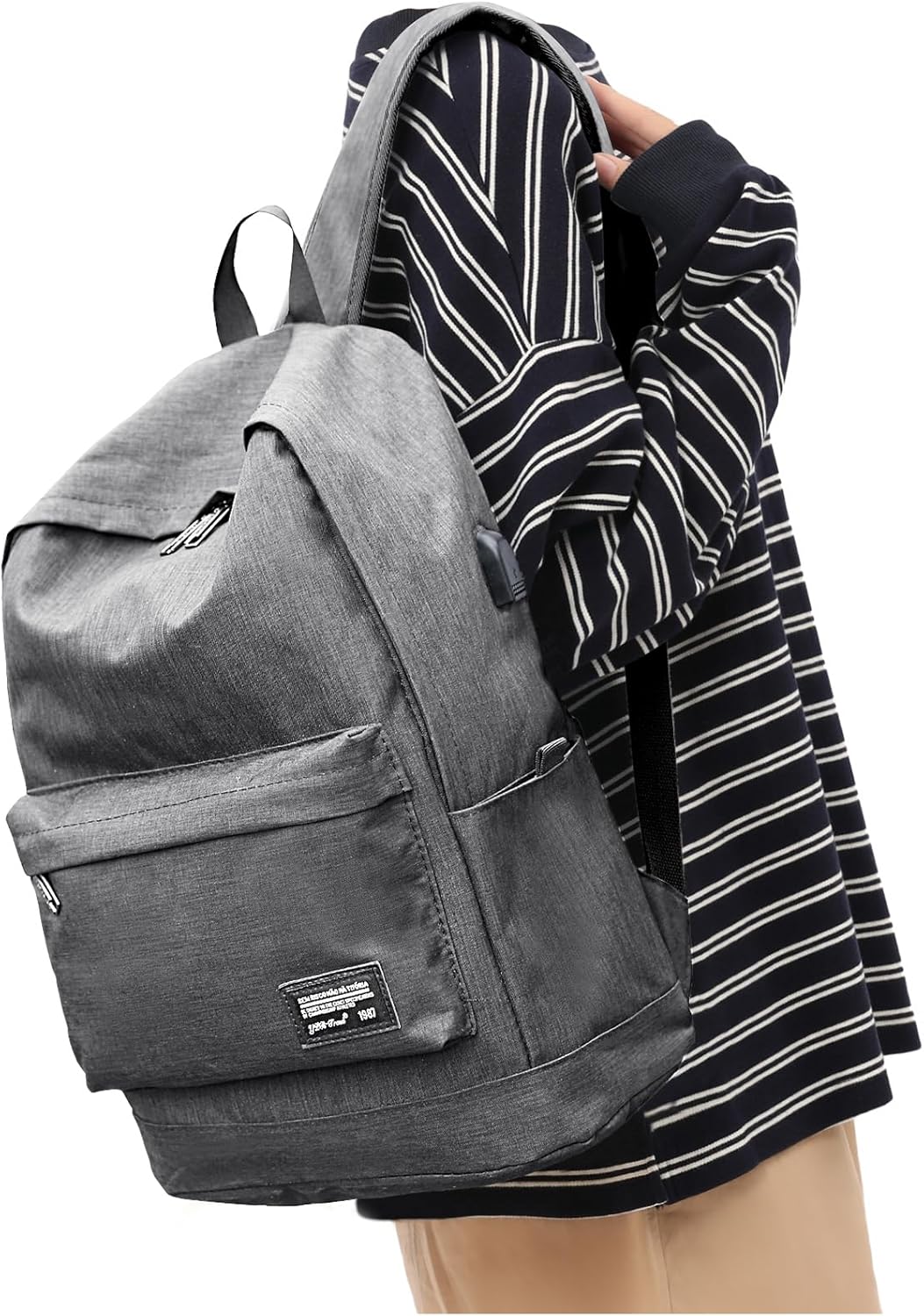 VECAVE School Backpack Black Waterproof Bookbag Casual Lightweight Travel Rucksack Daypack Backpacks for Men Women College High School Bags backpack for Boys Girls Teens - Image 10
